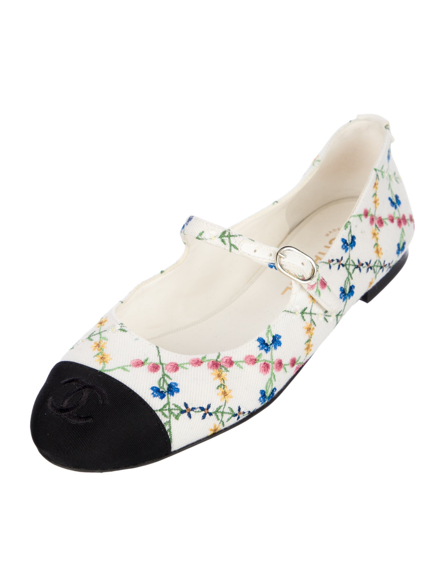 Chanel 2025 Interlocking CC Logo Mary Jane Flats