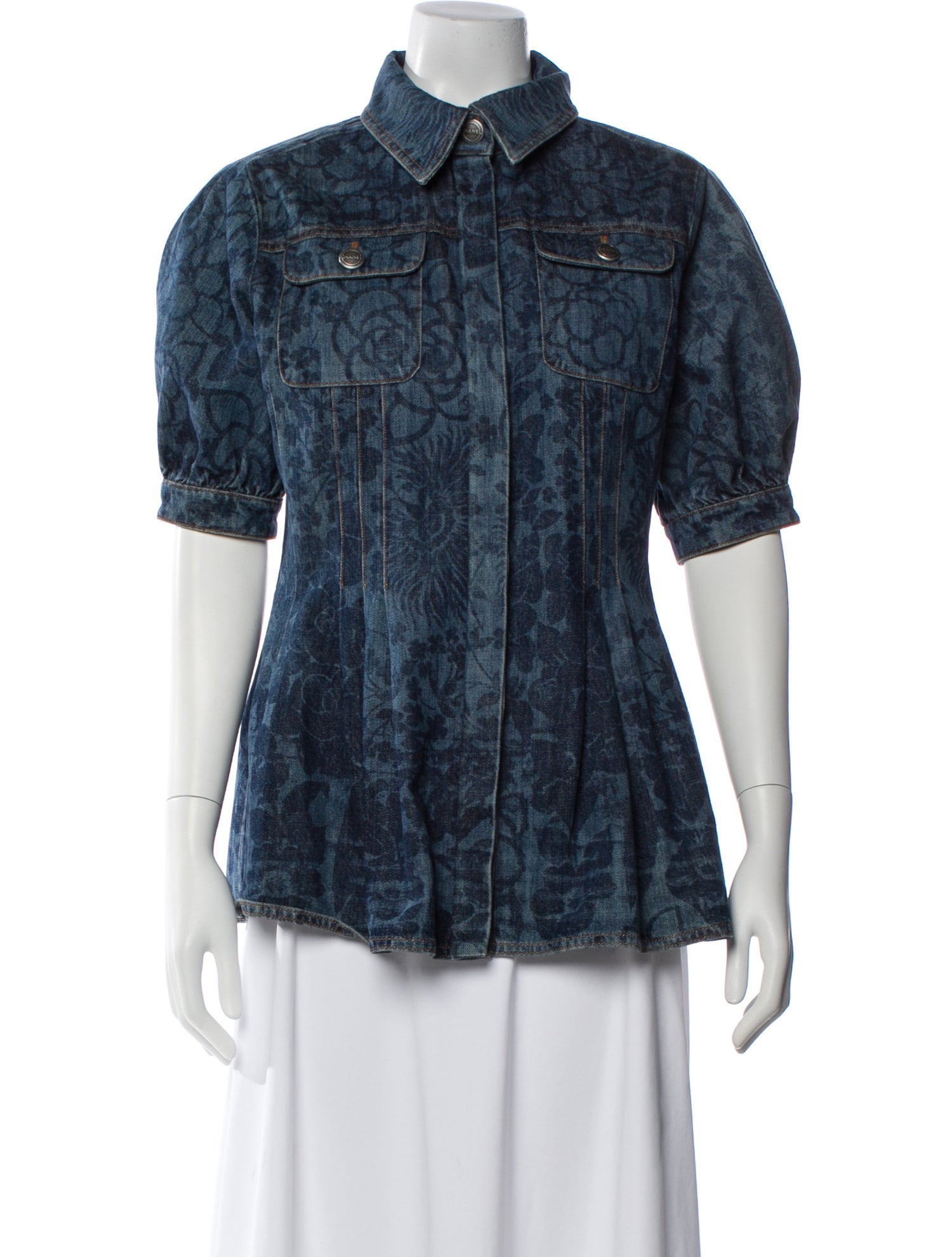 Chanel 2016 Printed Denim Jacket