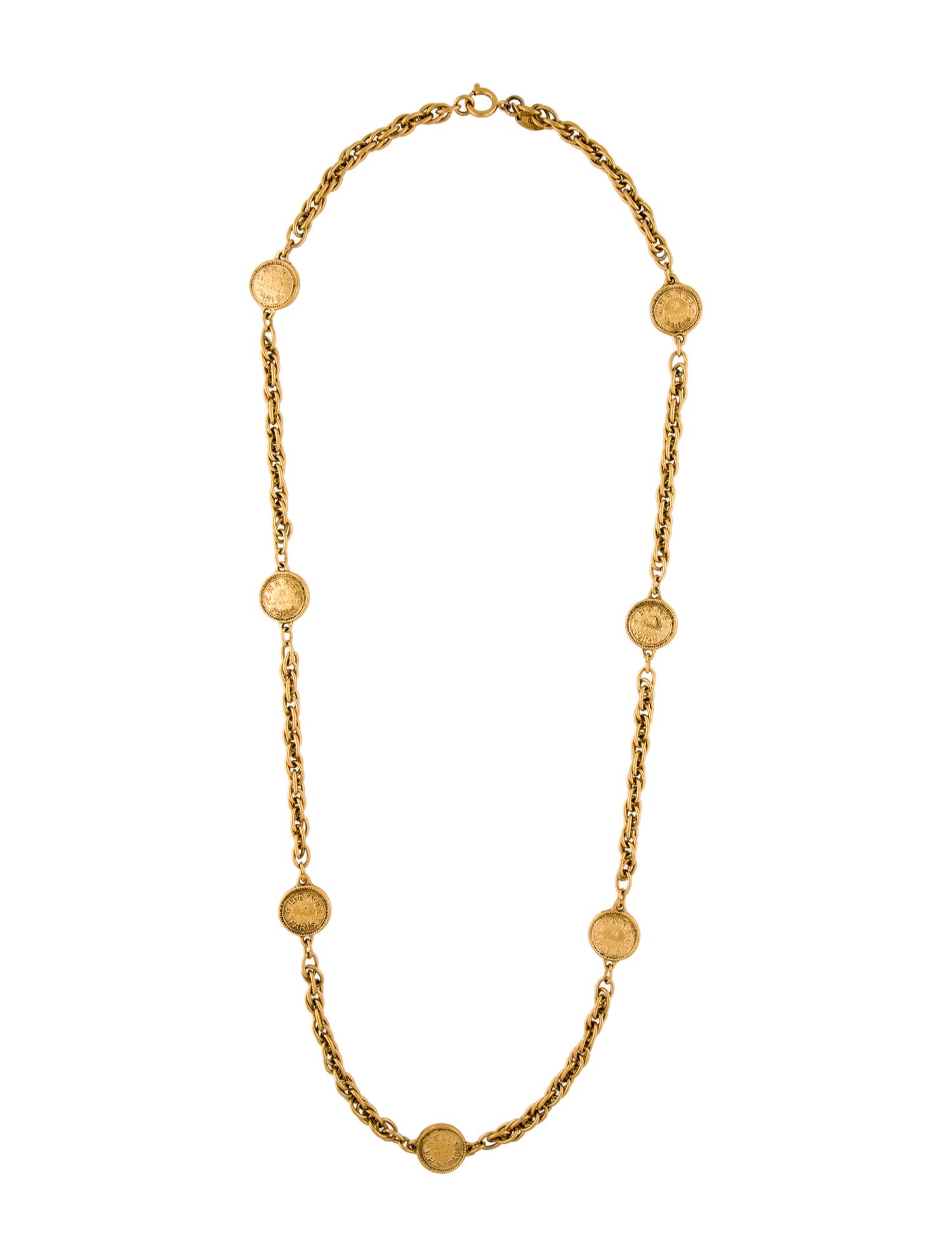 Chanel Vintage Logo Station Necklace