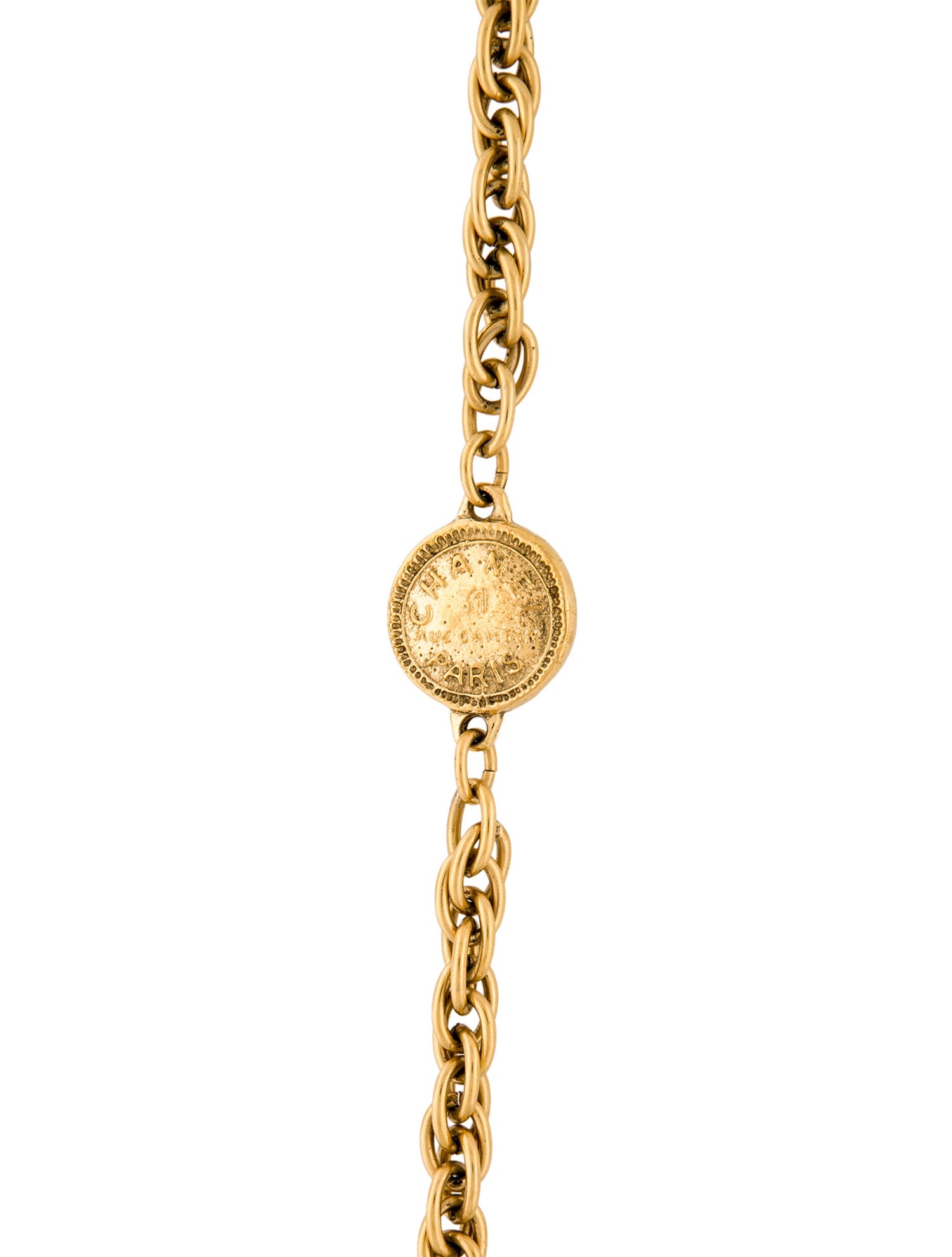 Chanel Vintage Logo Station Necklace