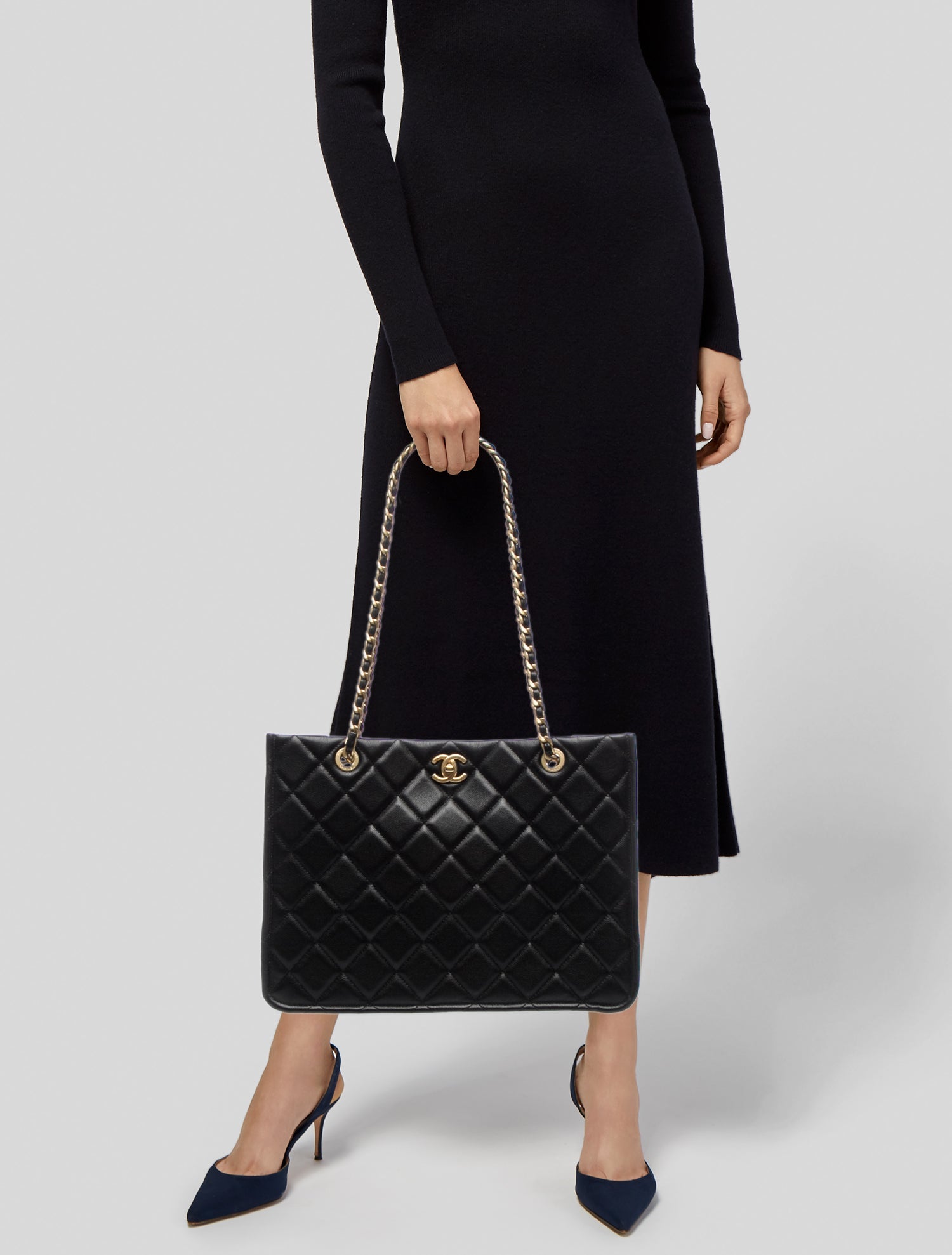Chanel Large Quilted Shopping Tote