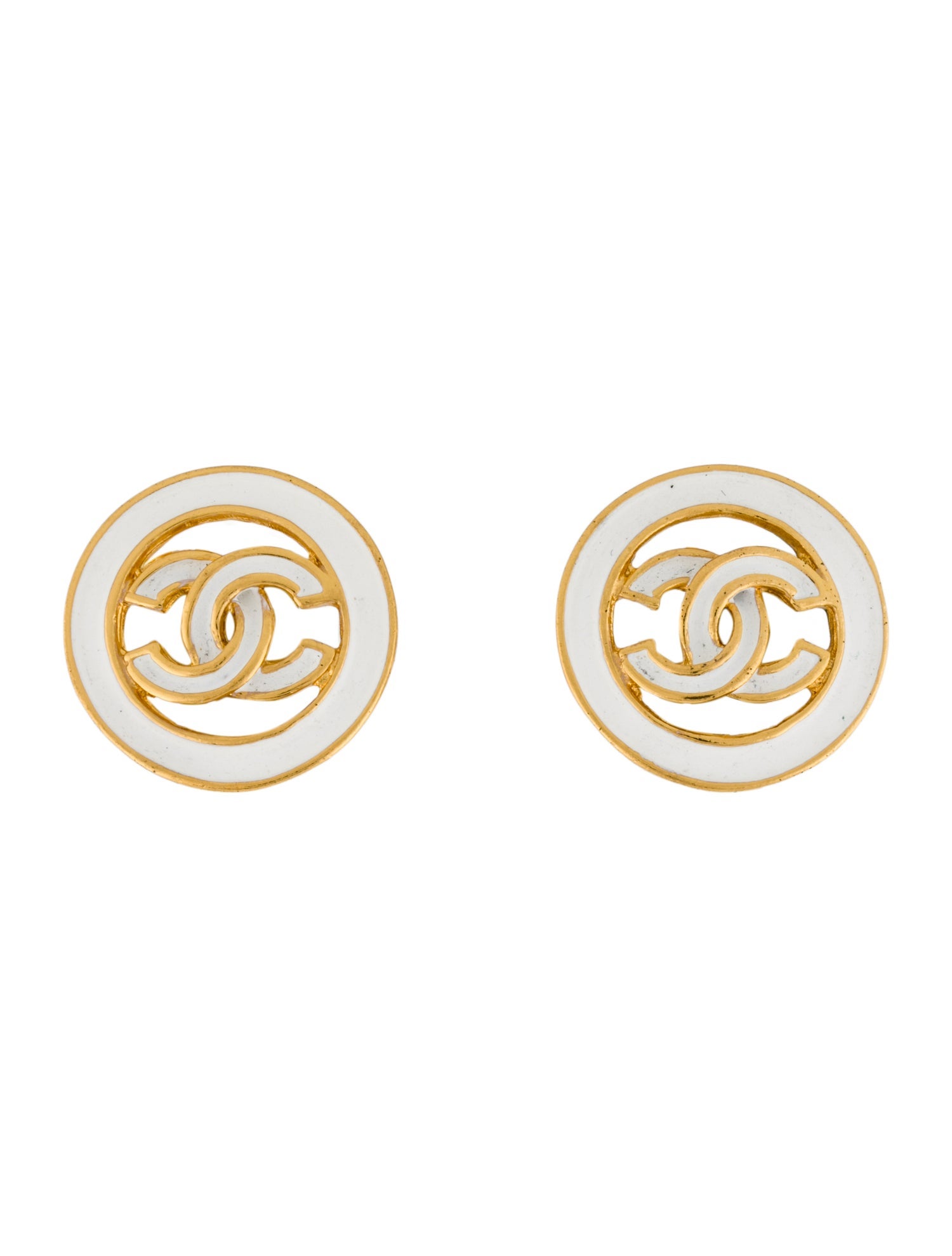 Chanel Vintage Resin CC Clip-On Earrings
