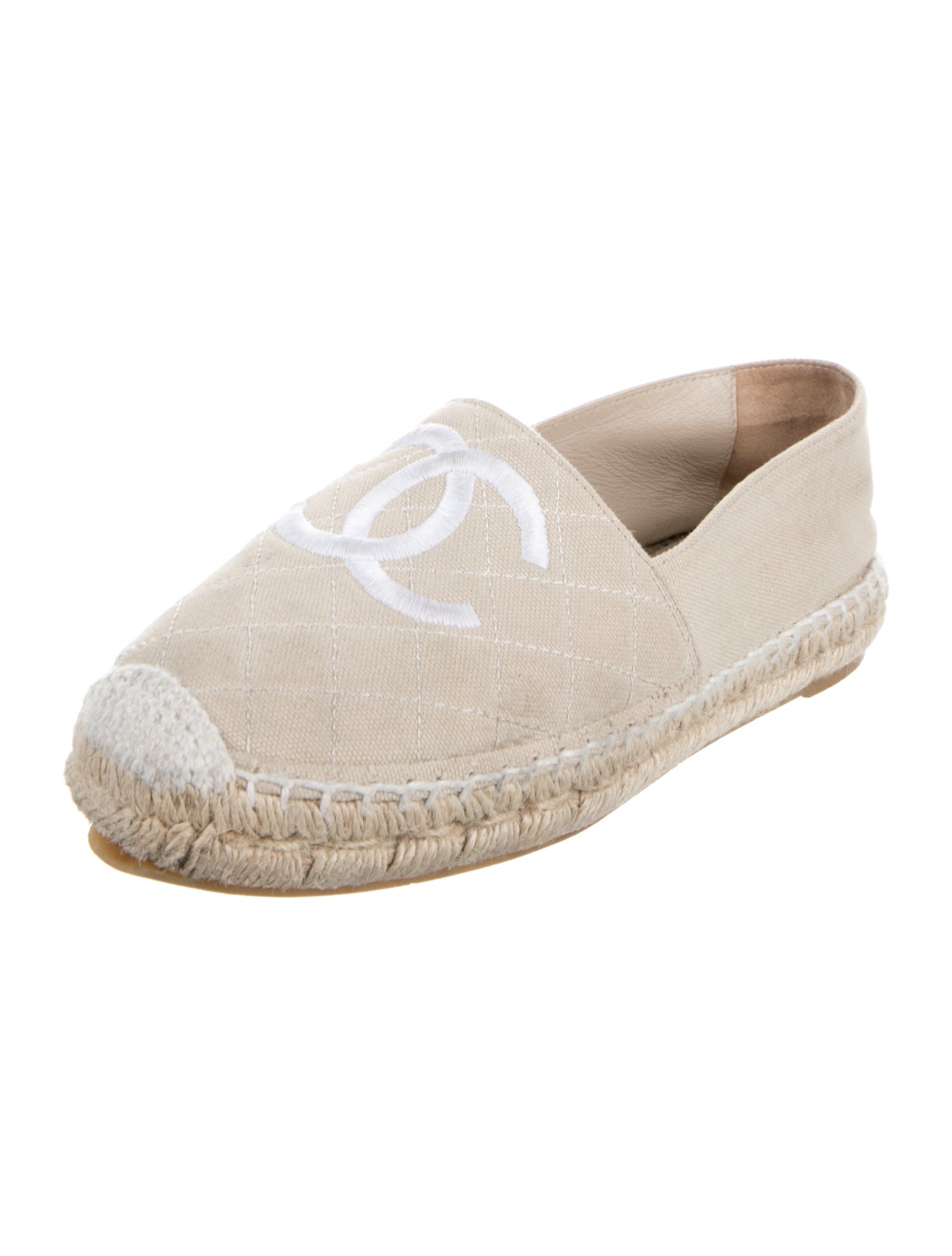 Chanel Interlocking CC Logo Canvas Espadrilles