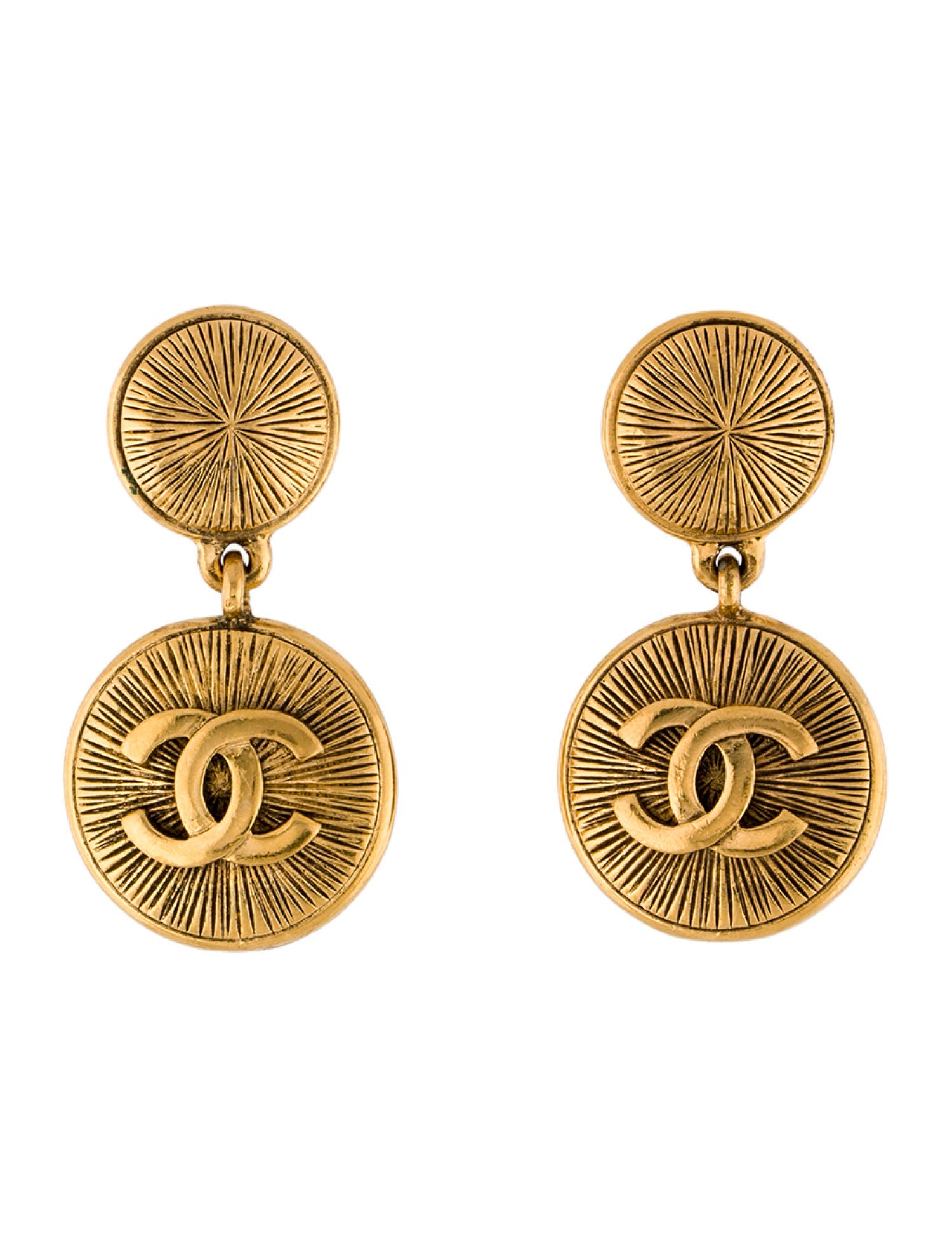 Chanel Vintage CC Clip-On Drop Earrings