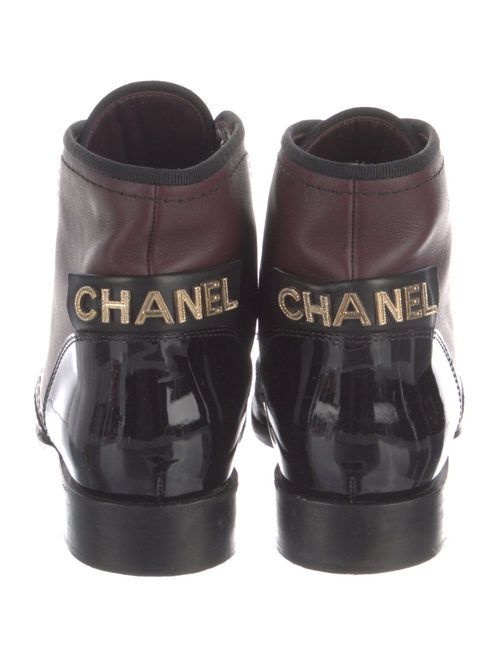 Chanel Leather Colorblock Pattern Combat Boots - image 4