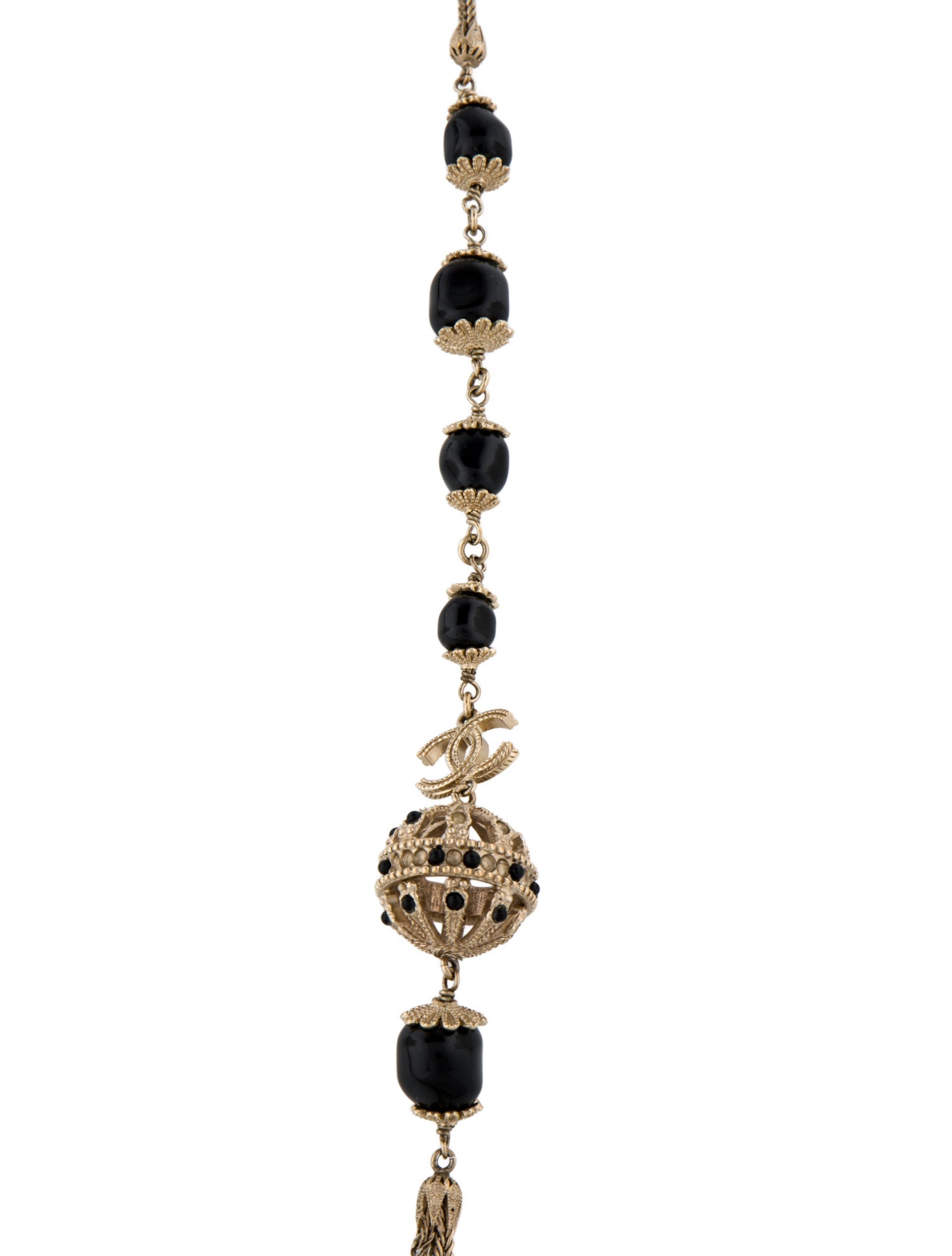 Chanel Resin CC Double Strand Station Necklace
