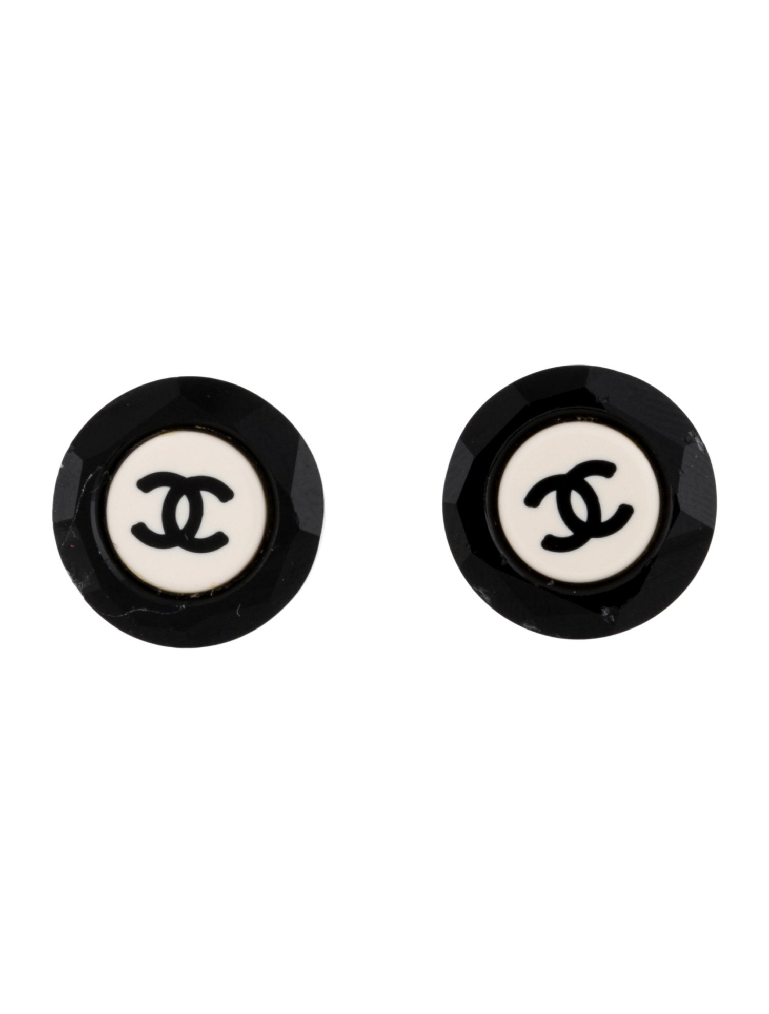 Chanel Resin CC Stud Earrings