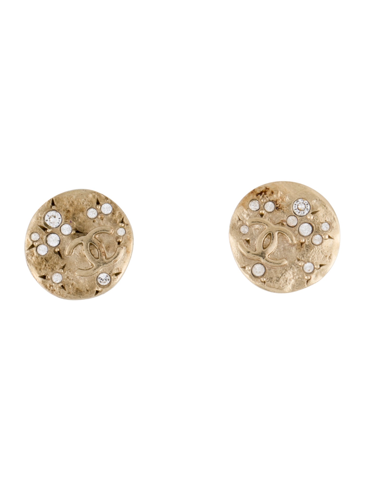 Chanel Strass CC Stud Earrings