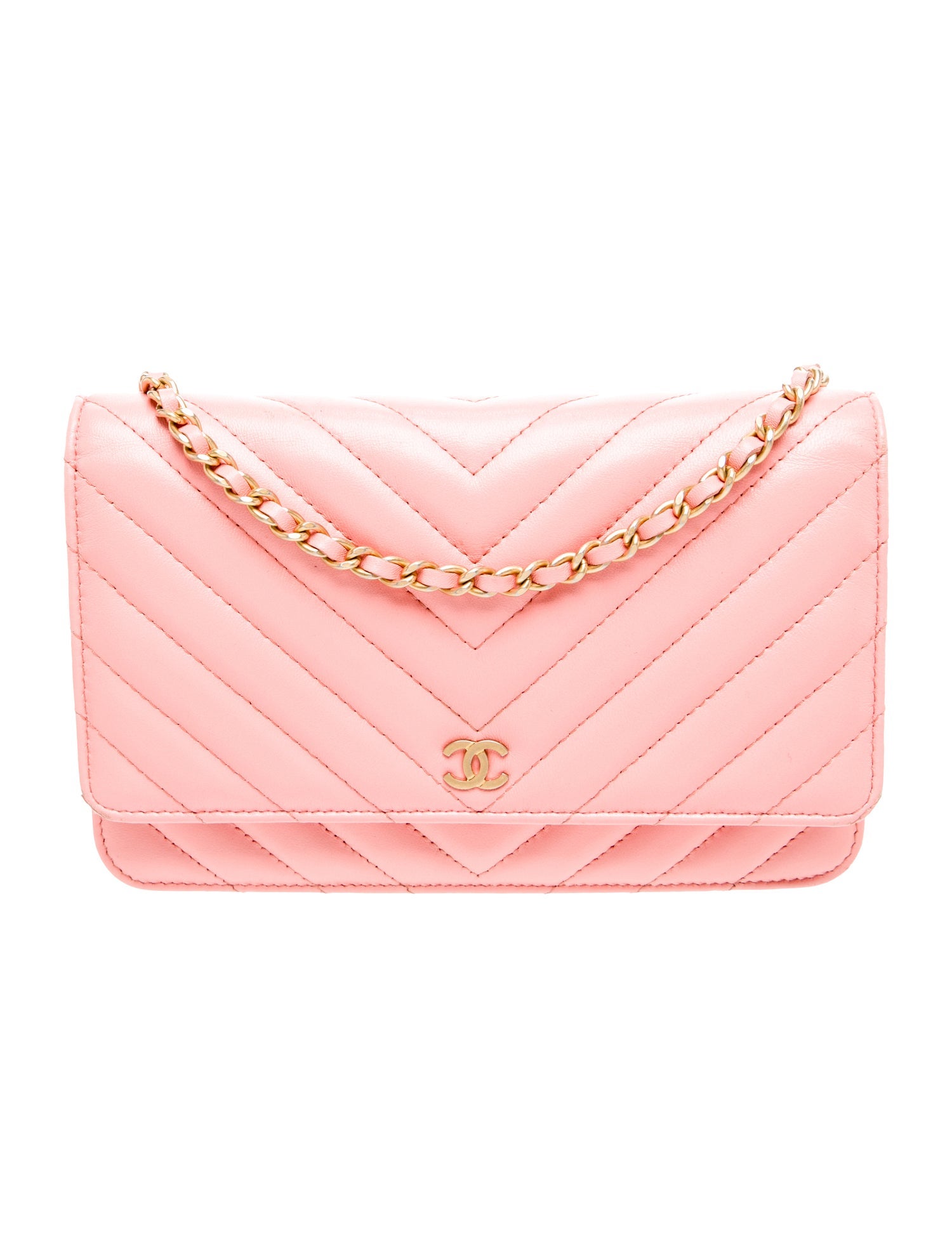 Chanel Chevron Classic Quilted Wallet On Chain