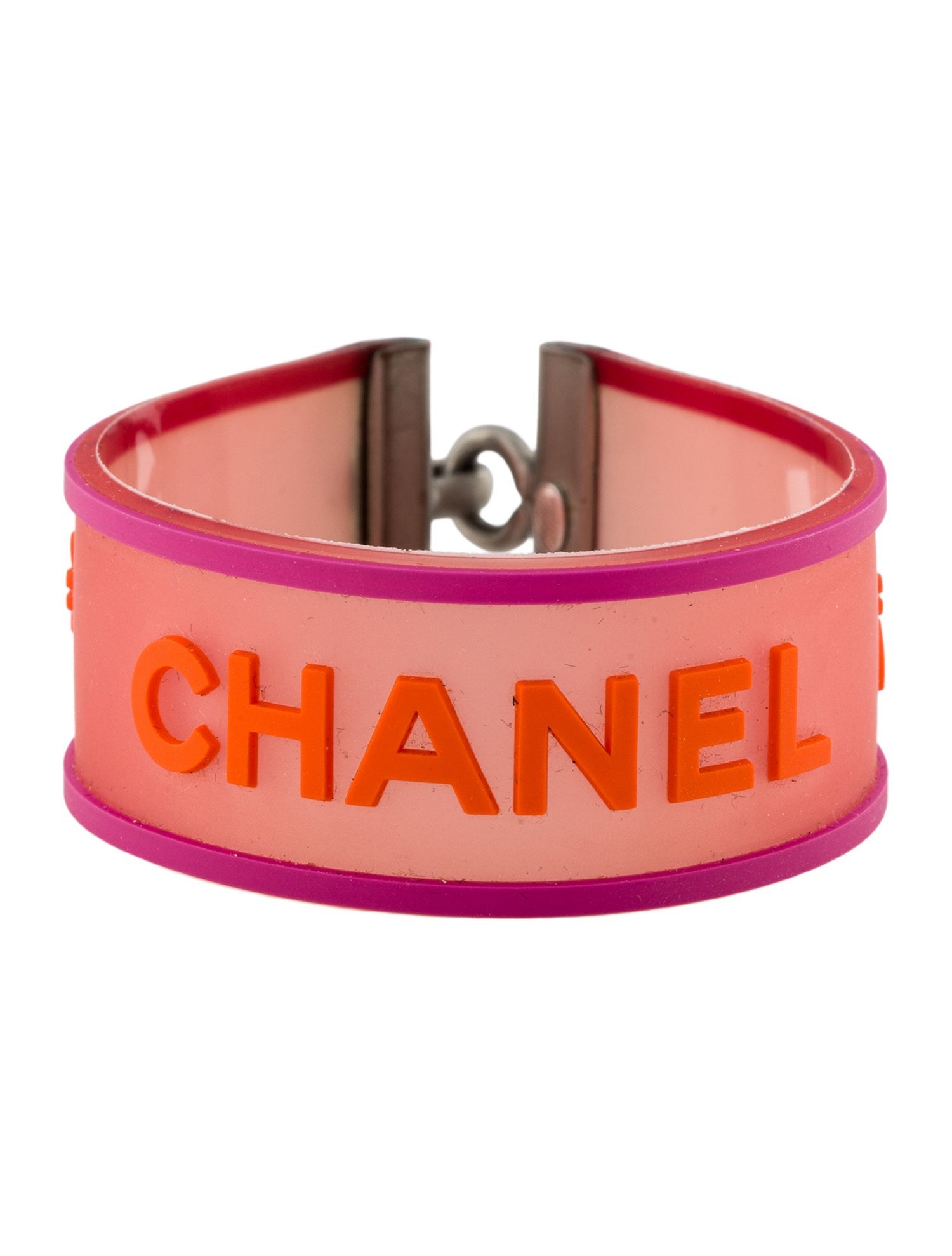 Chanel Rubber Logo Clover Bracelet