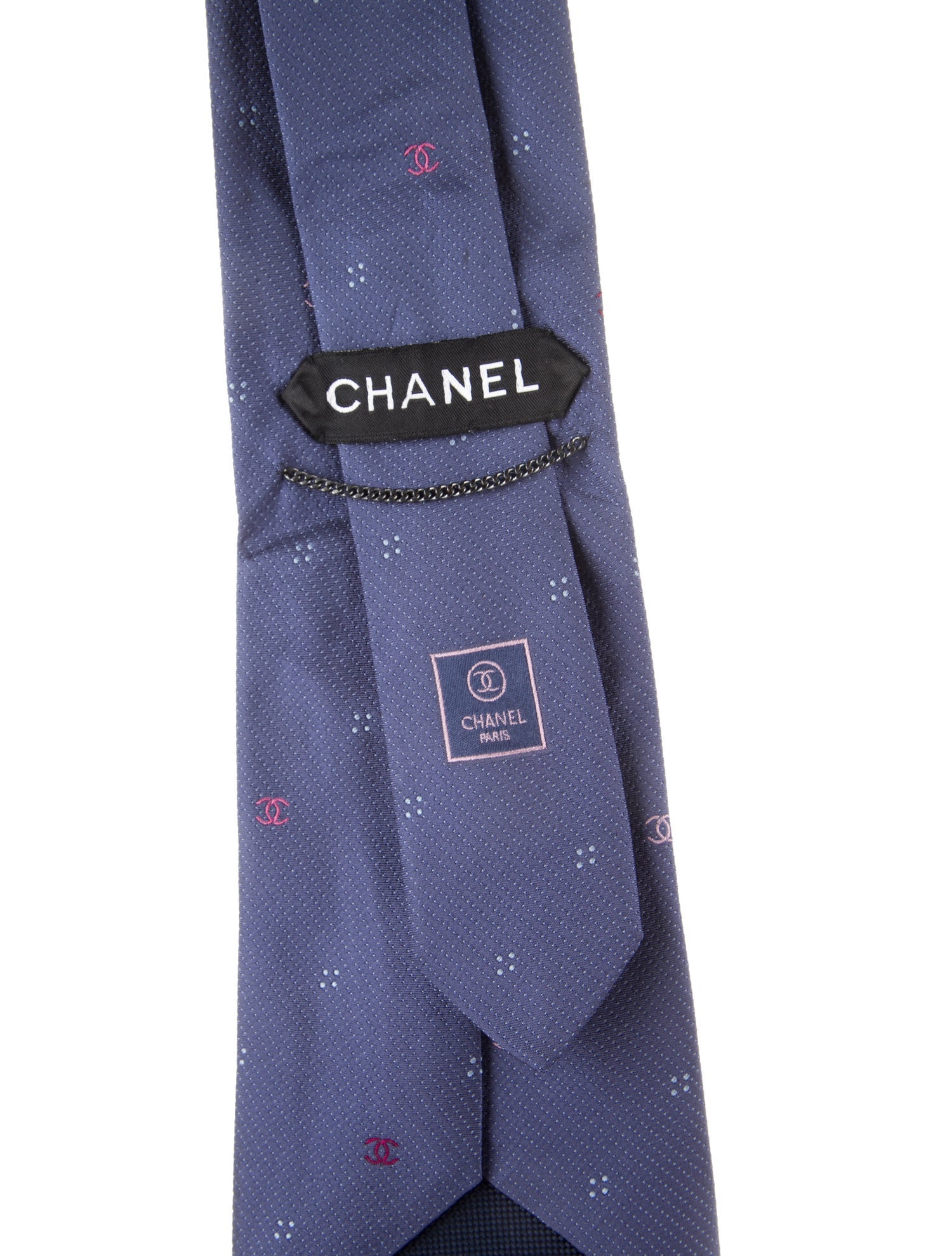 Chanel Interlocking CC Logo Silk Tie