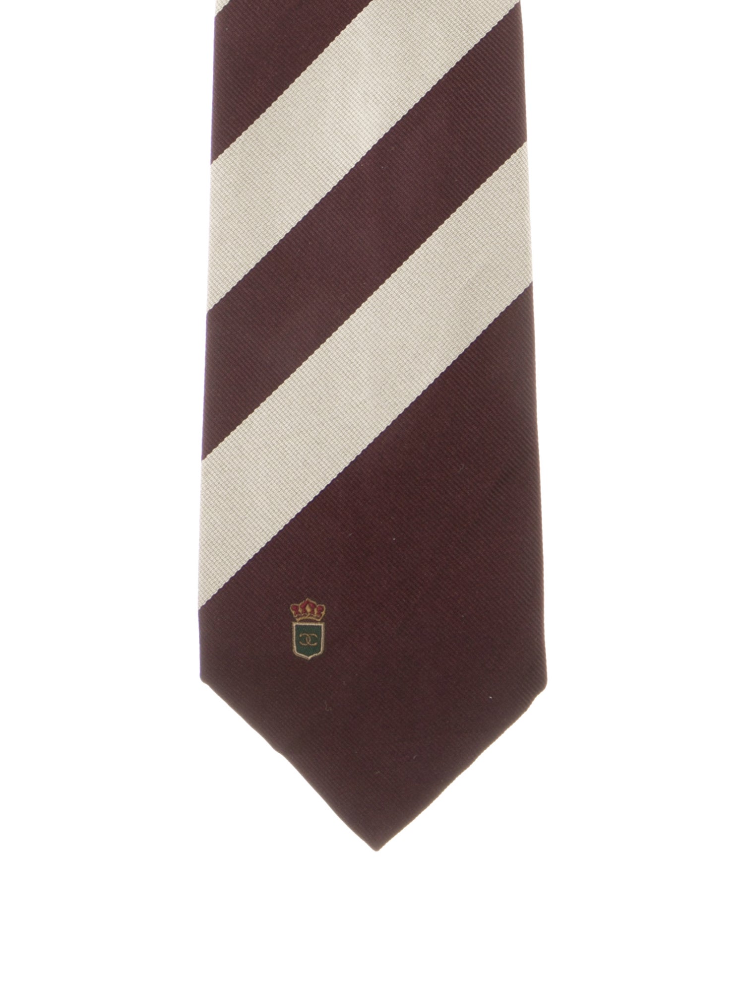 Chanel Stripe Silk Tie