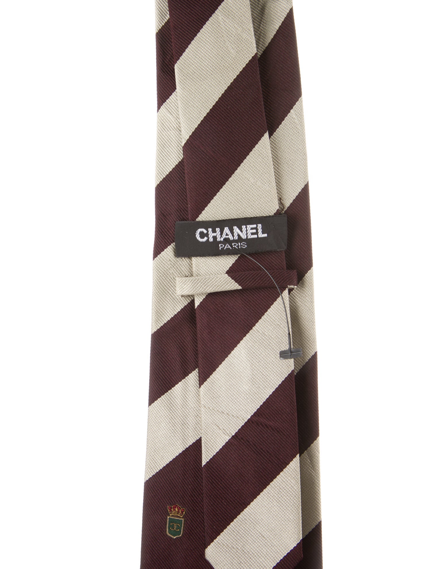 Chanel Stripe Silk Tie