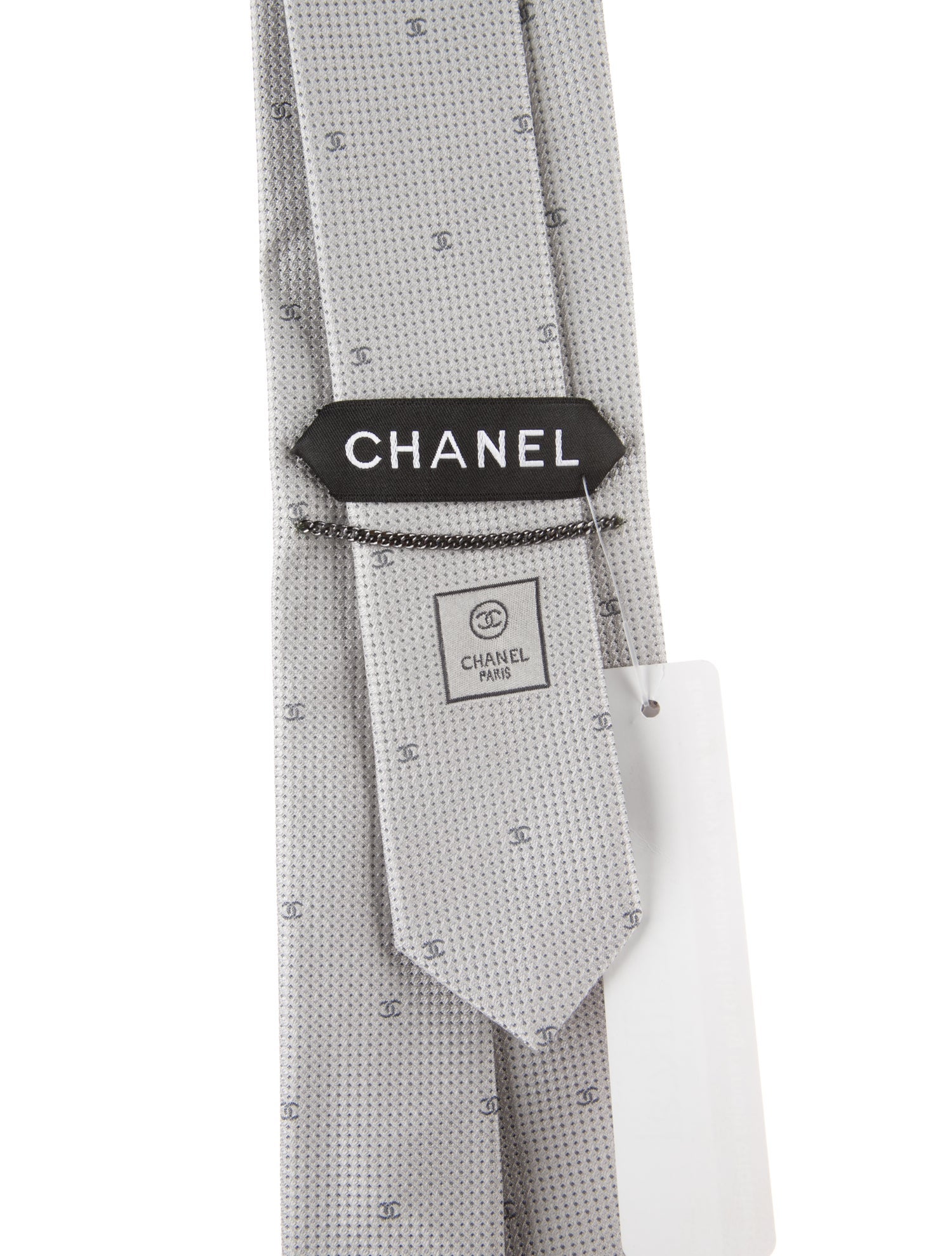 Chanel Interlocking CC Logo Silk Tie