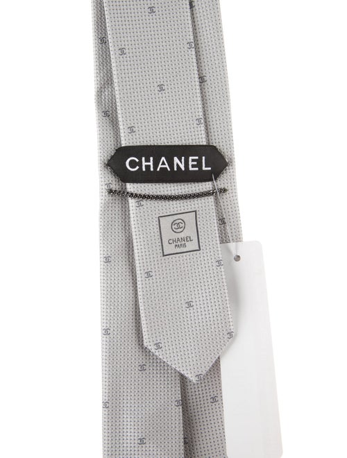 Chanel Interlocking CC Logo Silk Tie