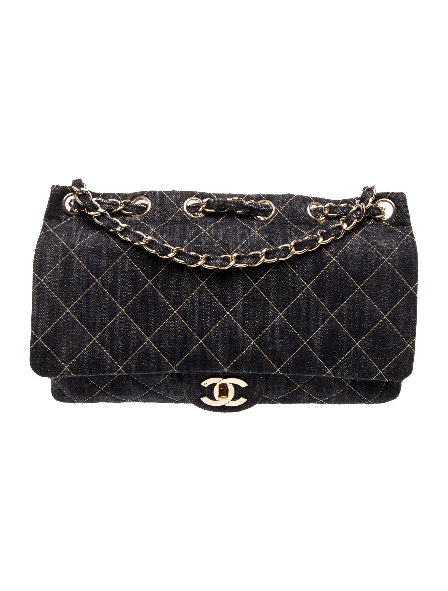 Chanel Denim Chain-Through Flap Bag