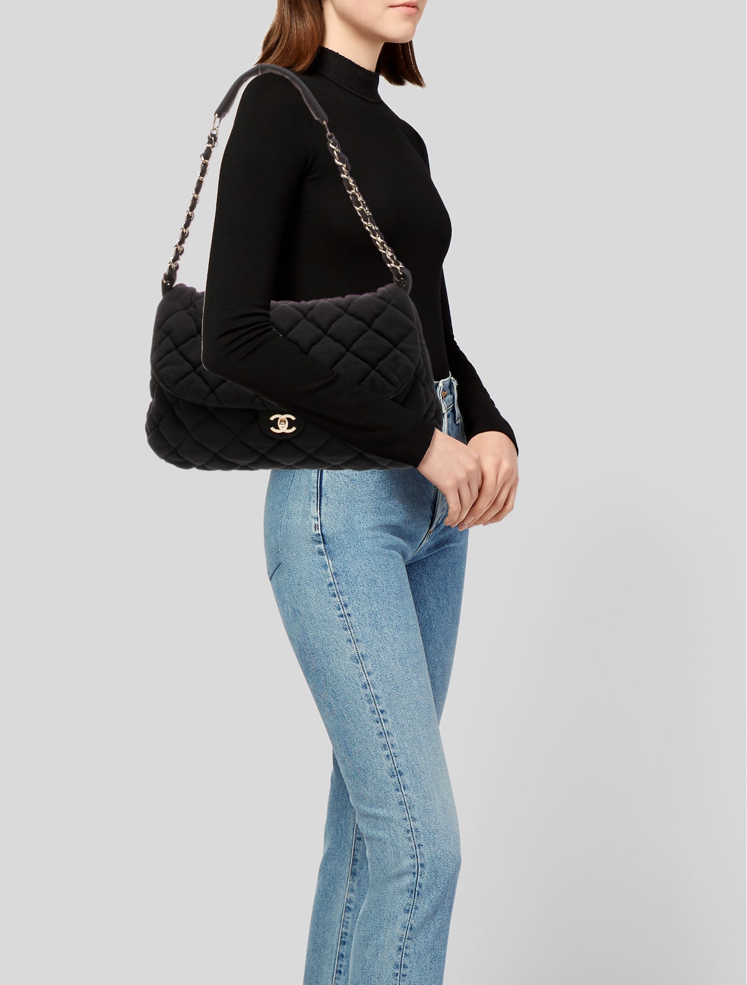 Chanel Large Jersey Bubble Quilt Flap Bag