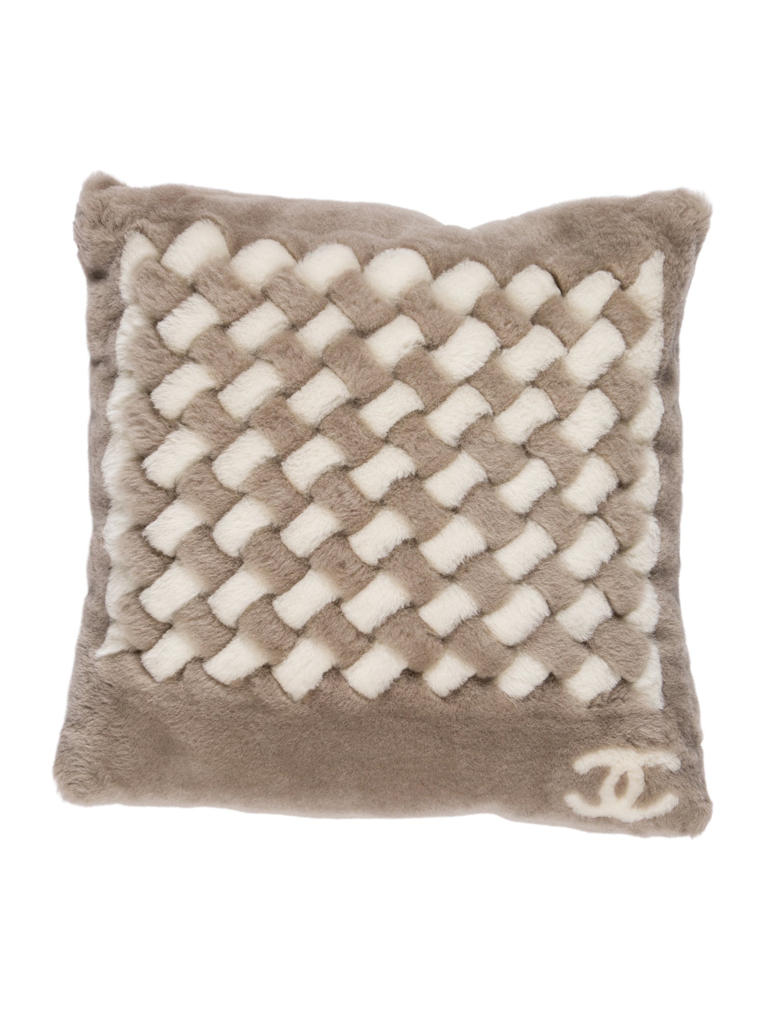 Chanel Dyed Lamb Shearling And Cashmere Throw Pillow
