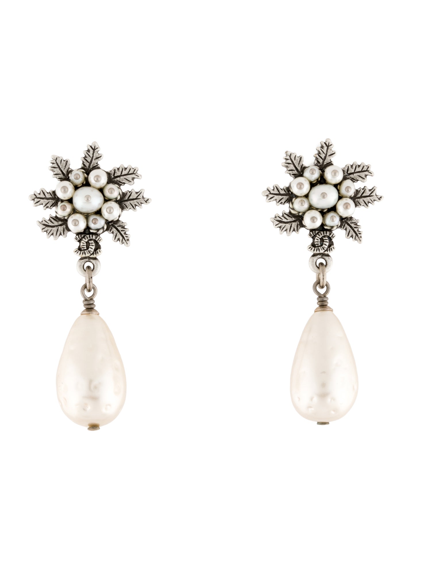 Chanel Pearl & Faux Pearl CC Drop Earrings