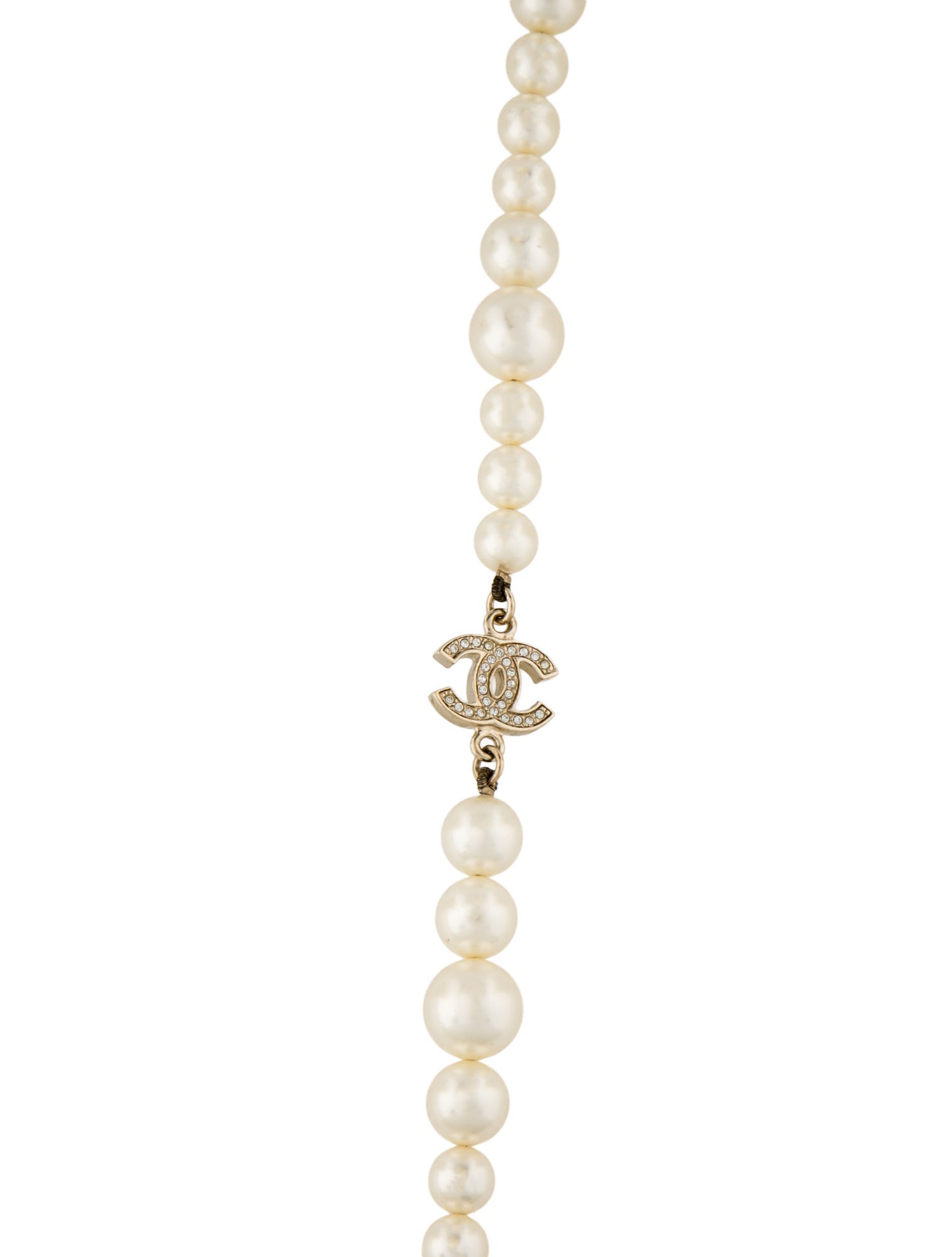 Chanel Faux Pearl & Strass CC Station Necklace