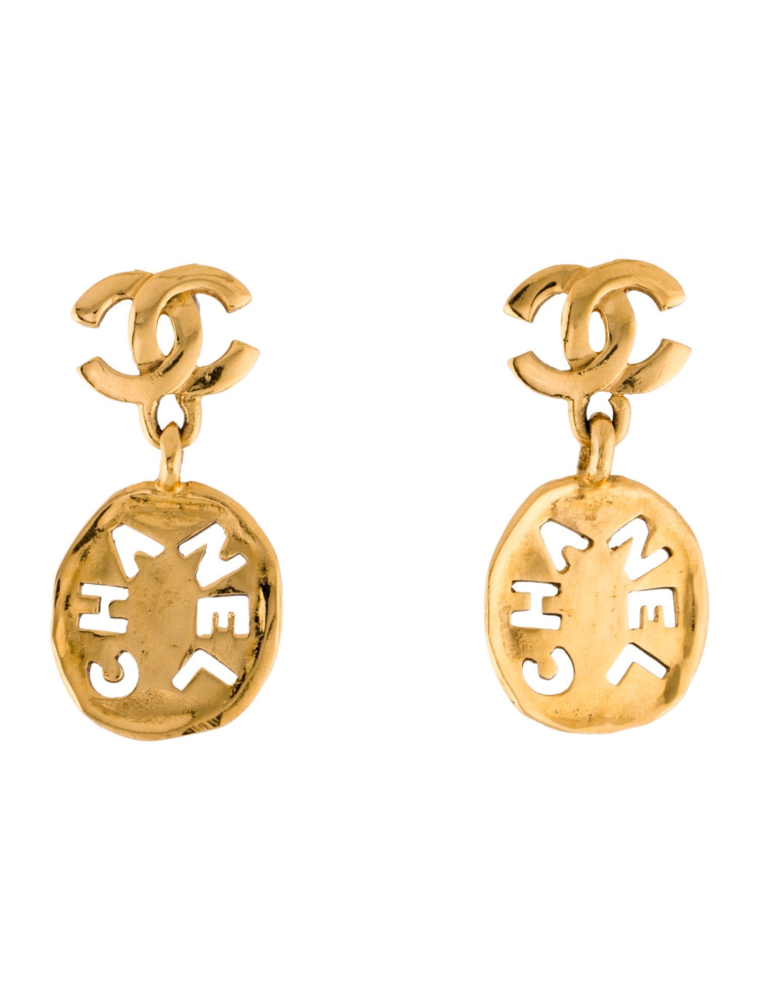 Chanel Vintage CC Clip-On Drop Earrings
