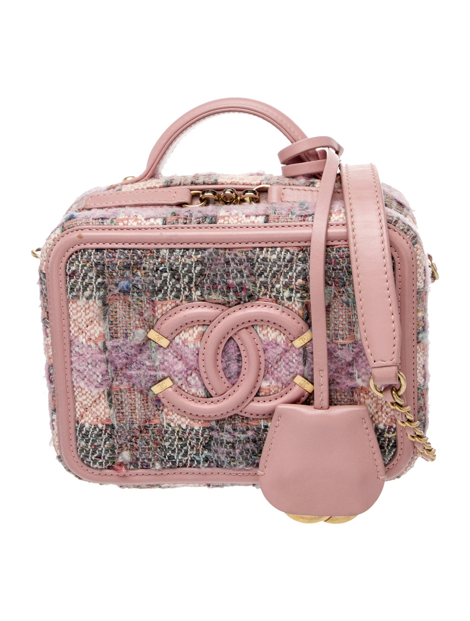 Chanel Small Tweed Filigree Vanity Case