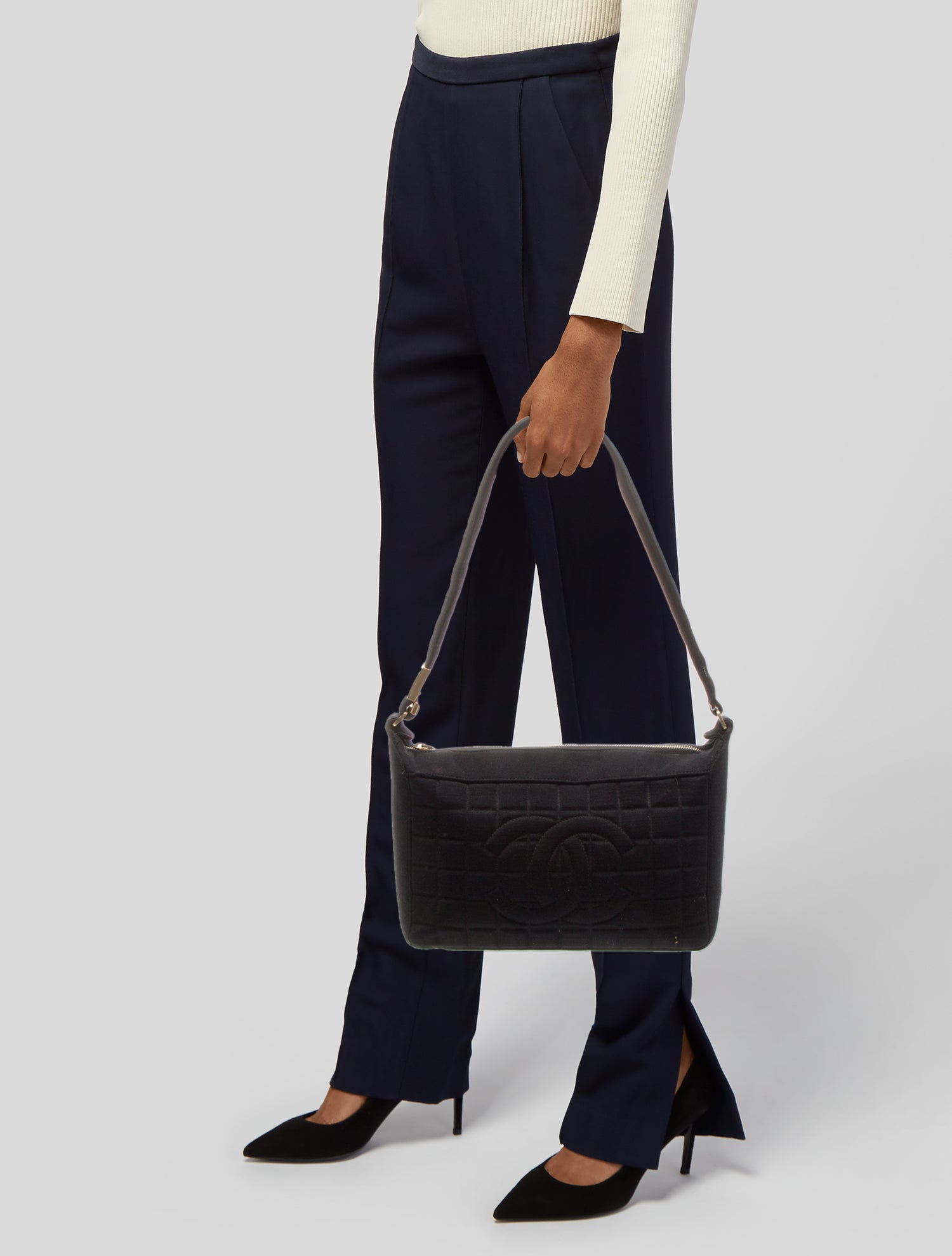 Chanel Jersey Chocolate Bar Shoulder Bag