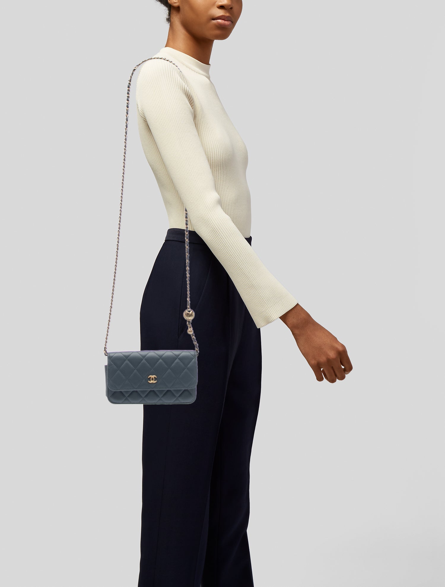 Chanel Pearl Crush Phone Holder w/ Chain