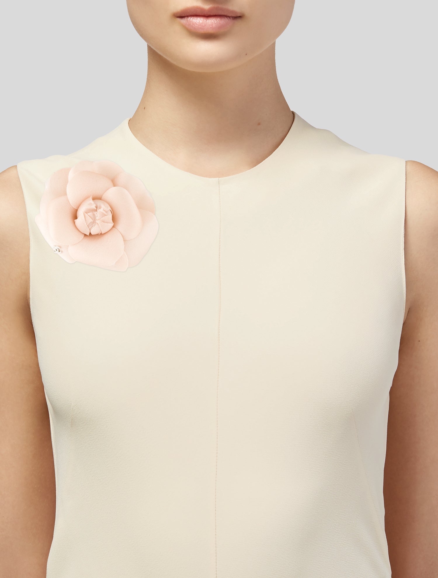 Chanel Fabric Camellia CC Brooch