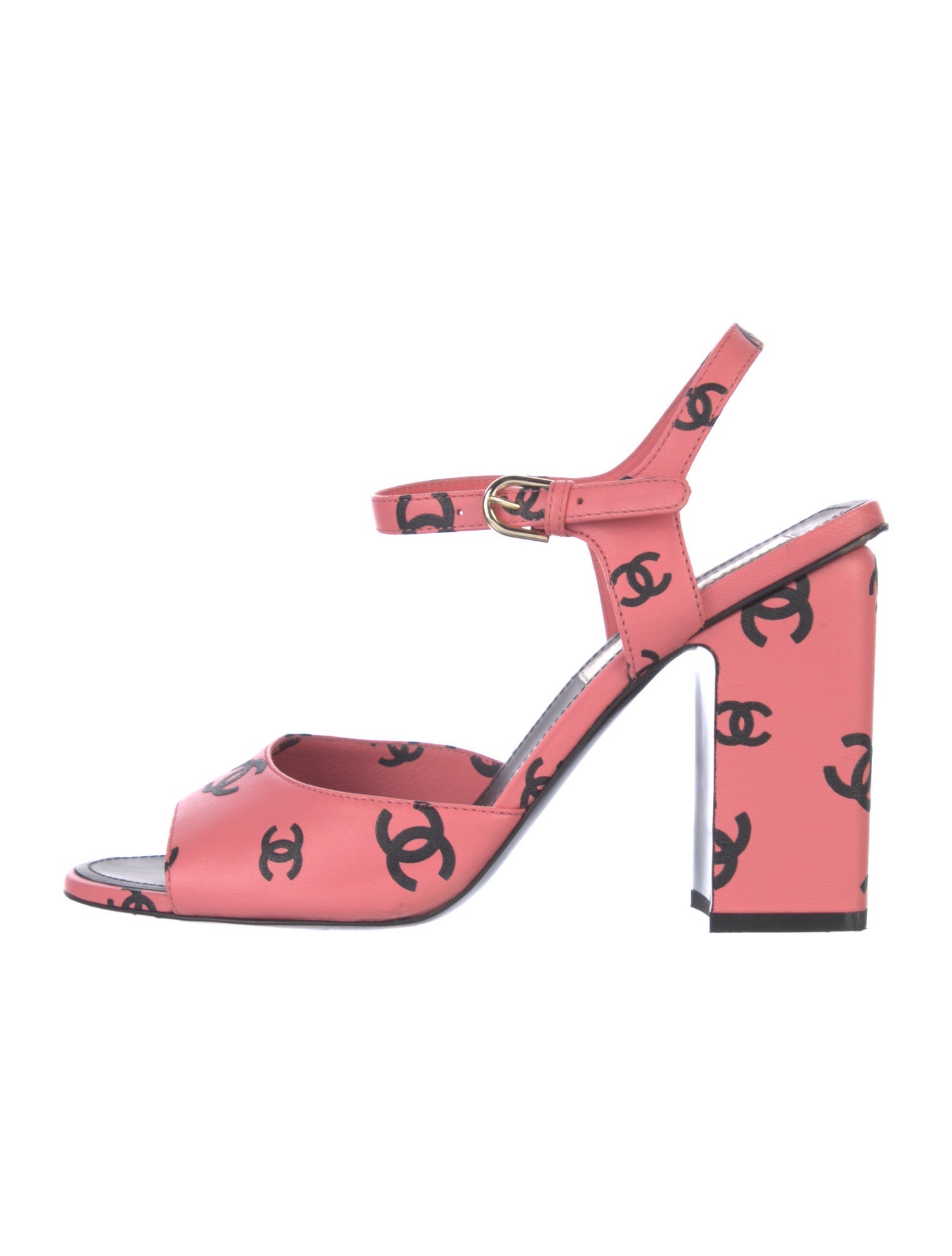 Chanel 2022 Interlocking CC Logo Slingback Sandals