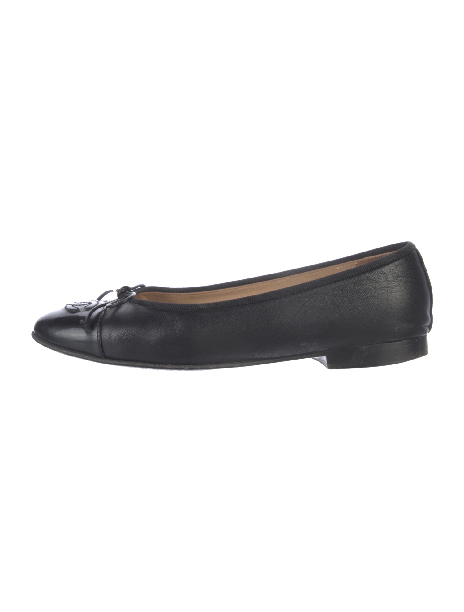 Chanel Interlocking CC Logo Lambskin Ballet Flats