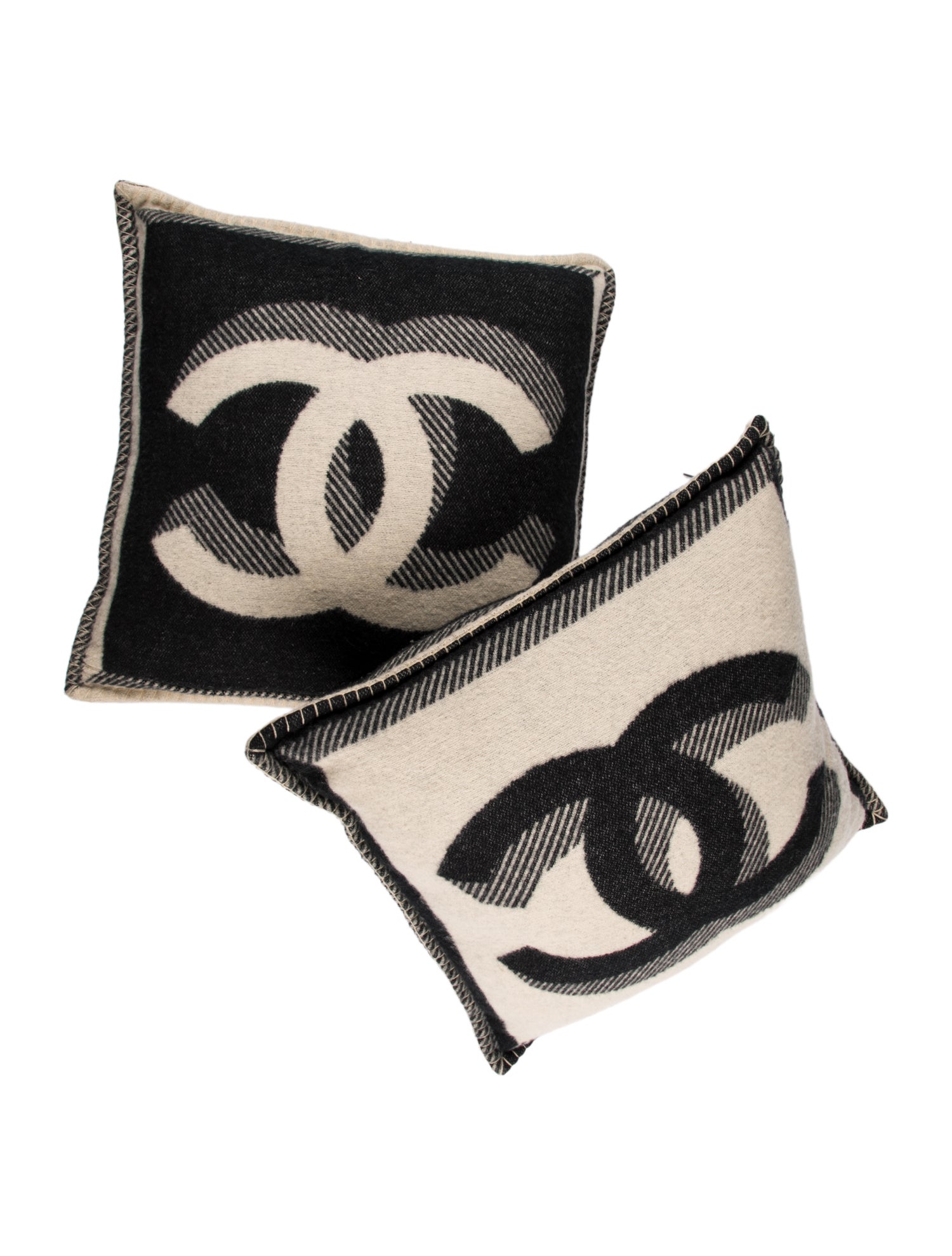 Chanel Pair of CC Throw Pillows