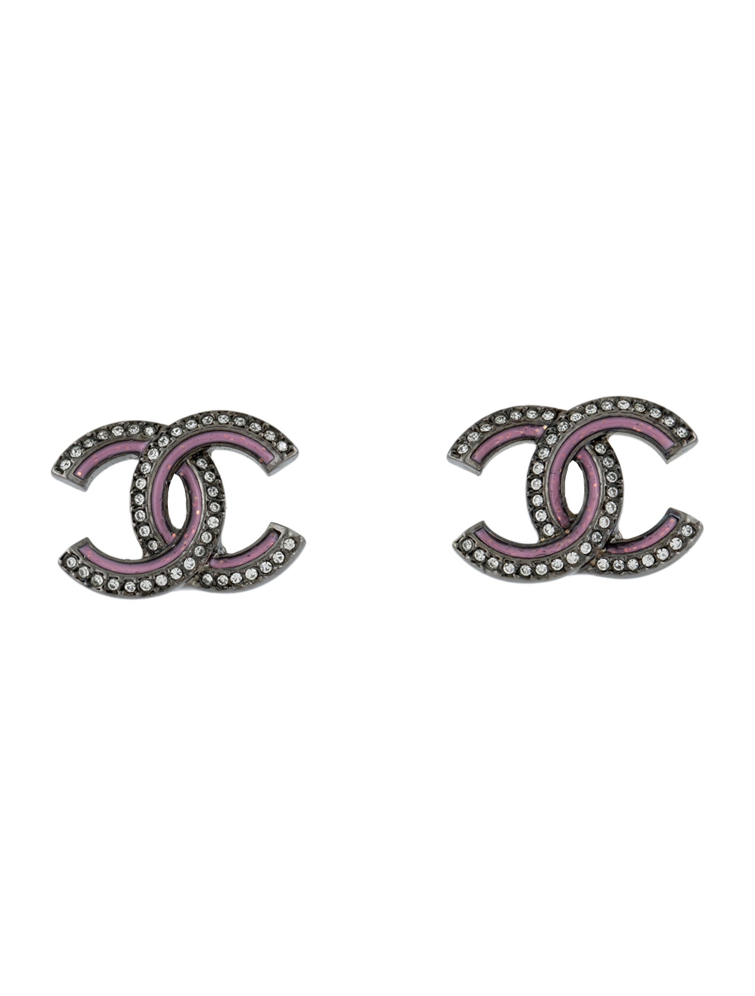 Chanel 2025 Strass & Resin CC Stud Earrings
