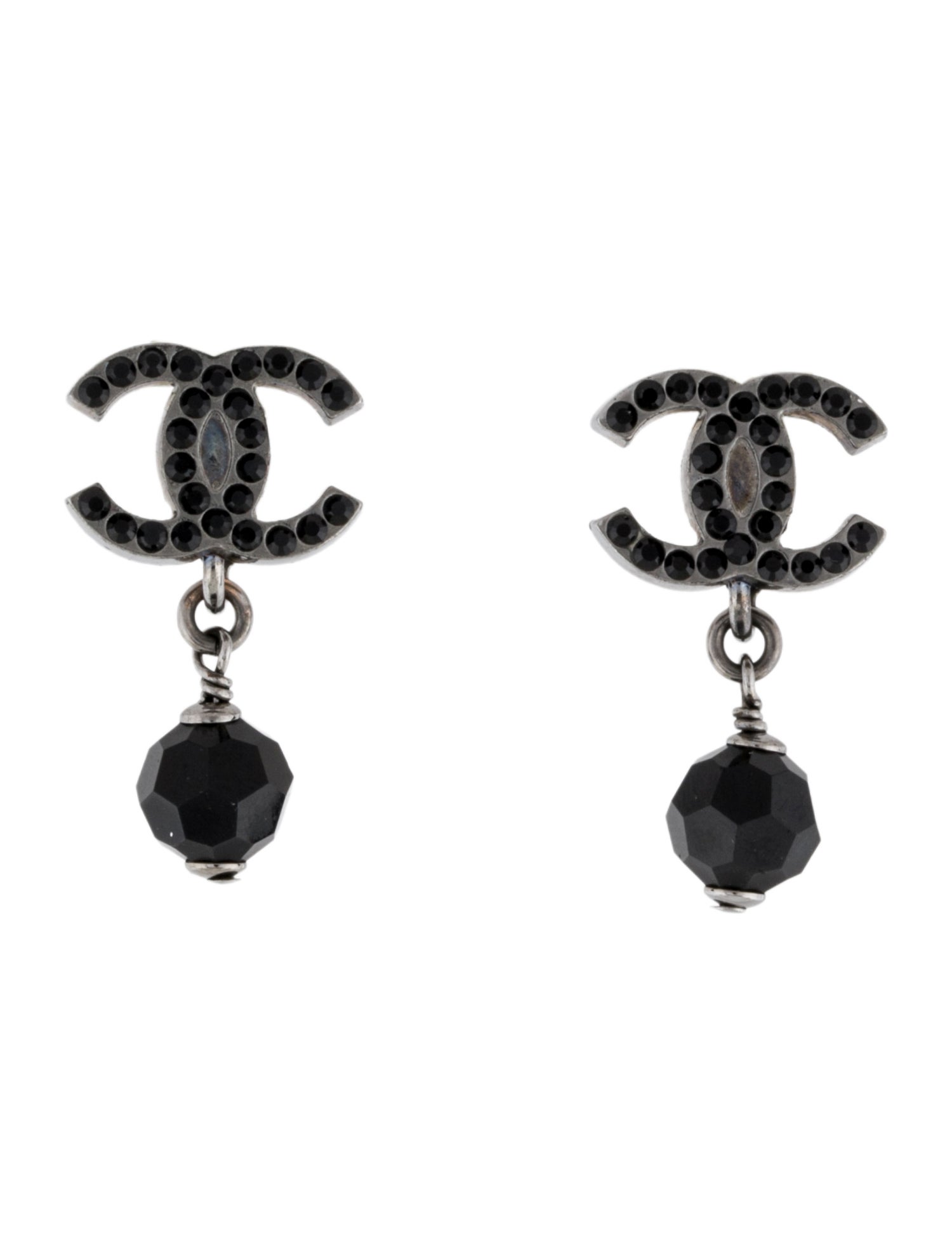 Chanel Strass & Crystal CC Clip-On Earrings