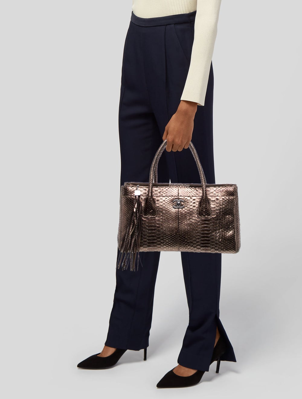 Chanel Python Executive Cerf Tote - image 2