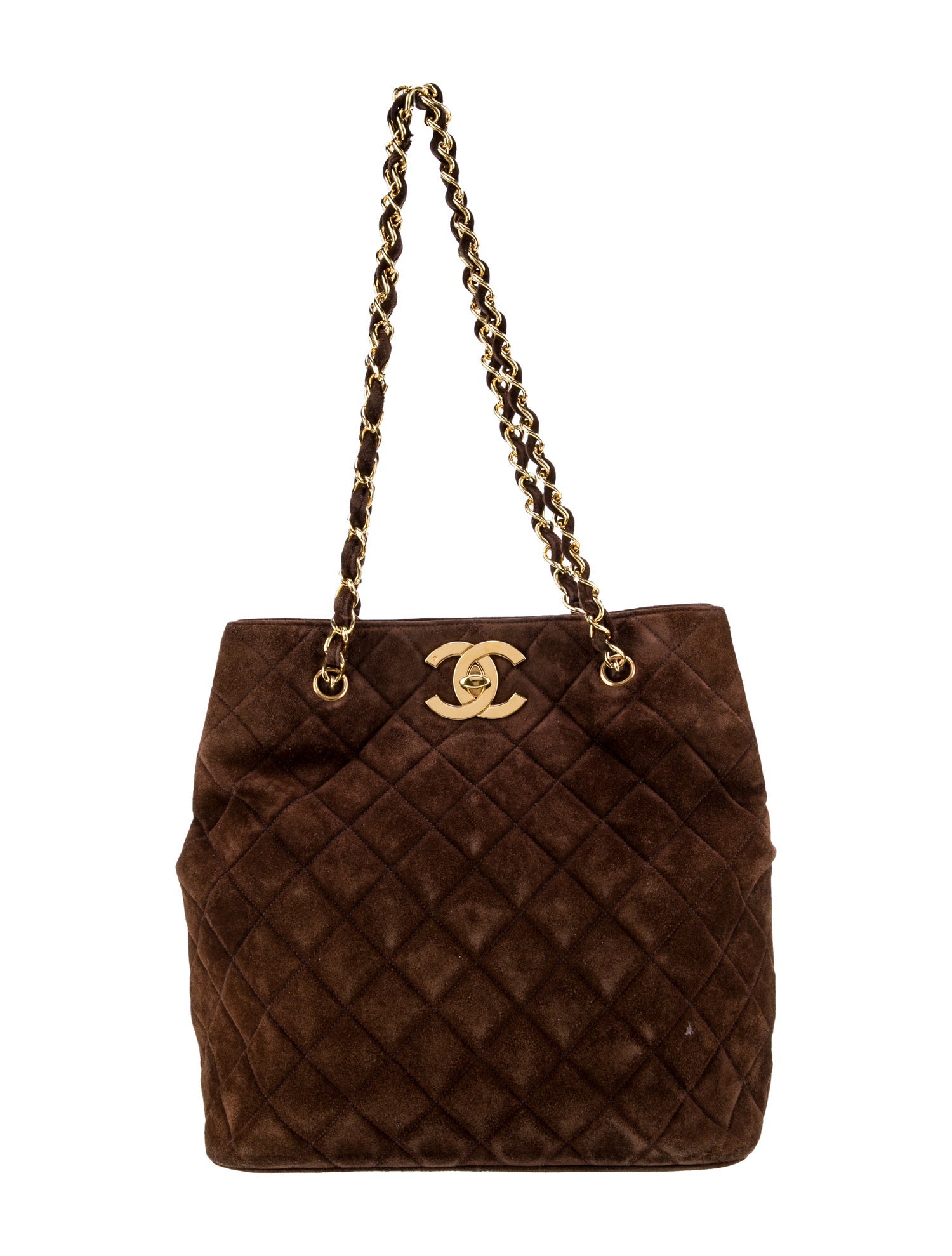 Chanel Suede CC Quilted Tote