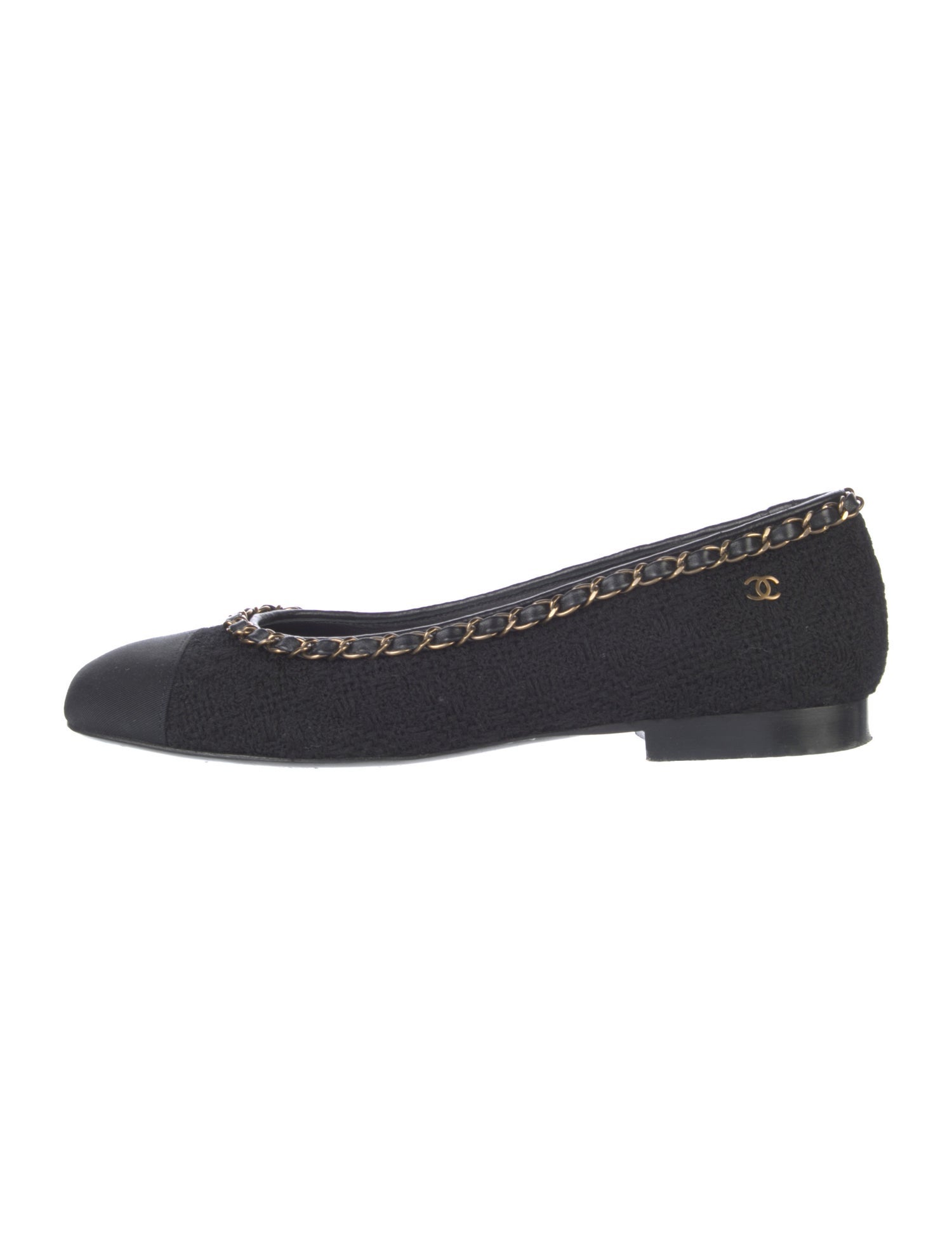 Chanel 2015 Interlocking CC Logo Ballet Flats