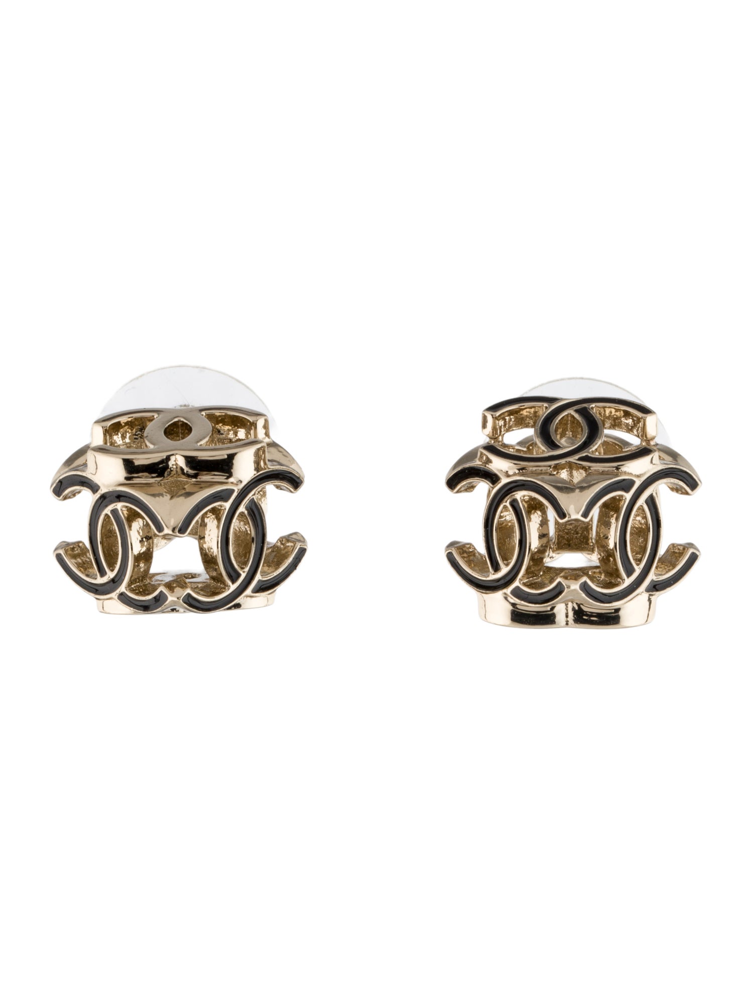 Chanel 2022 Enamel CC Stud EArrings