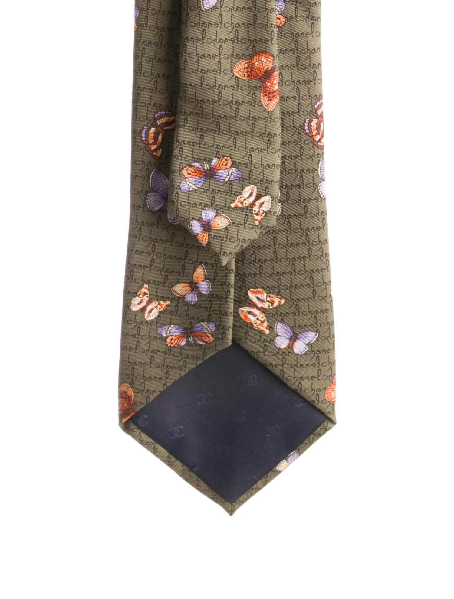 Chanel Silk Butterfly Logo Tie
