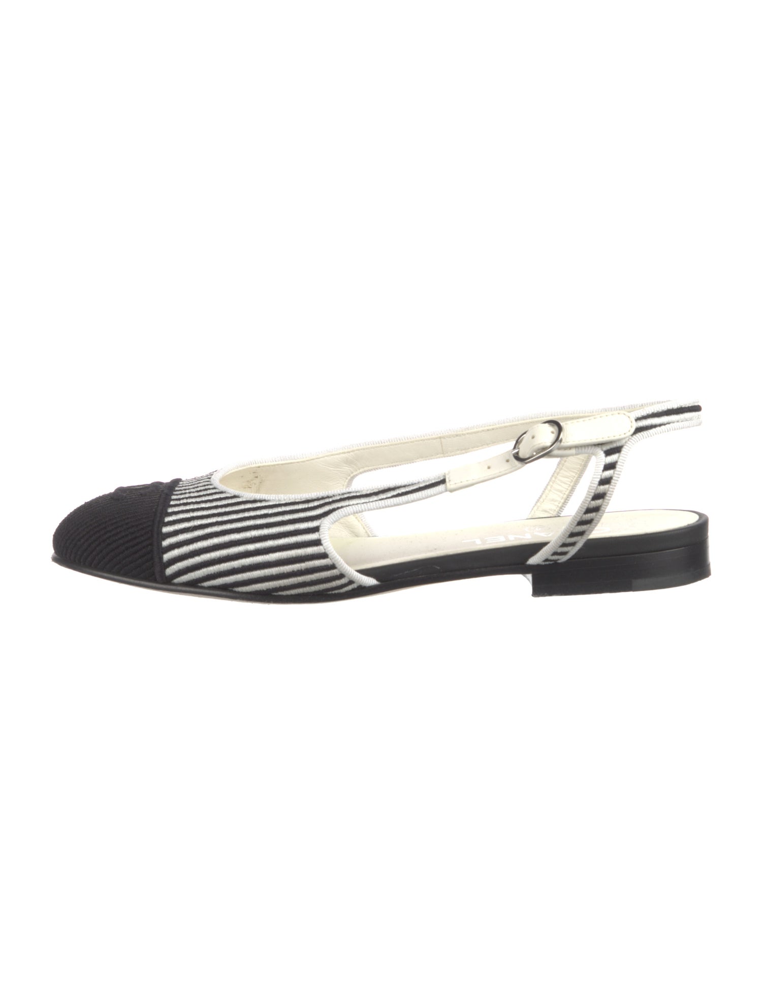 Chanel 2024 Interlocking CC Logo Slingback Flats