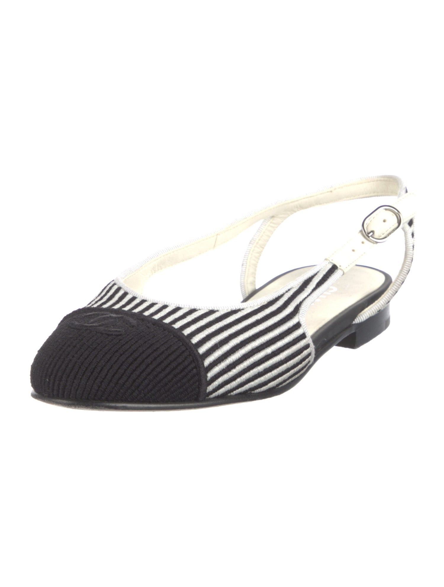 Chanel 2024 Interlocking CC Logo Slingback Flats