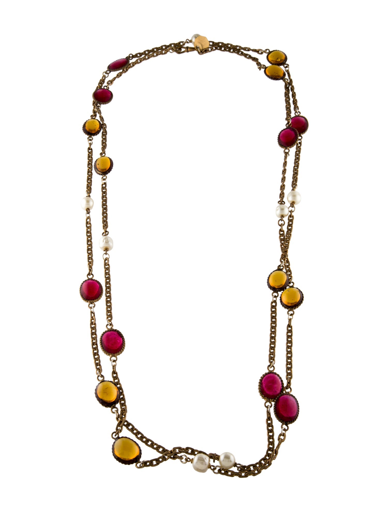 Chanel Vintage Faux Pearl & Gripoix Sautoir Necklace