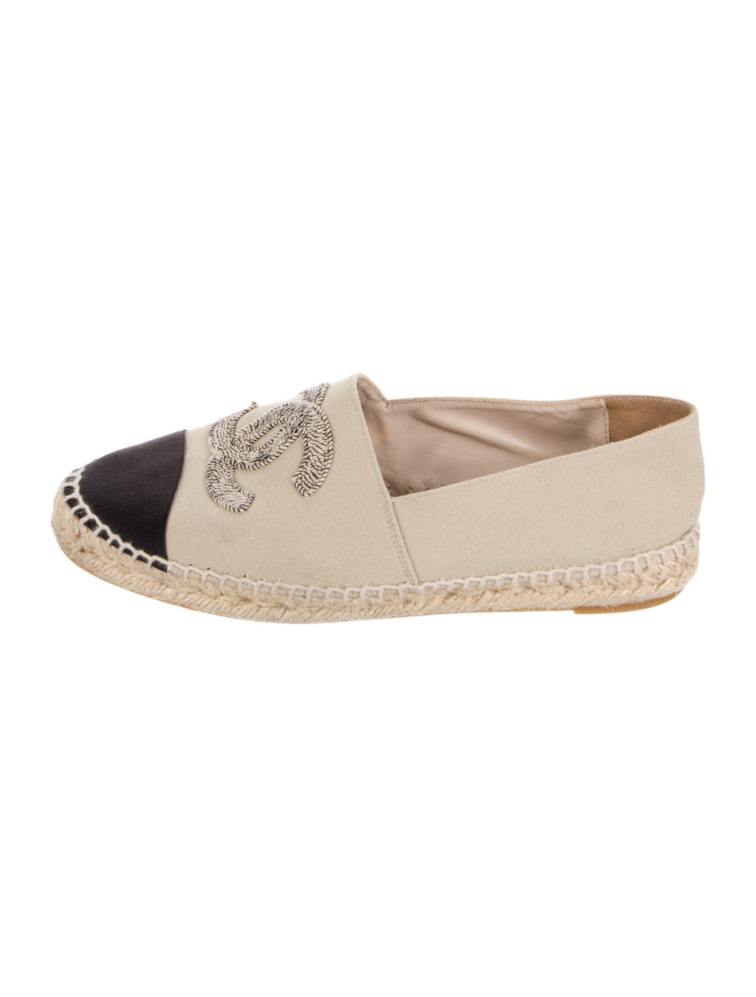 Chanel Interlocking CC Logo Canvas Espadrilles