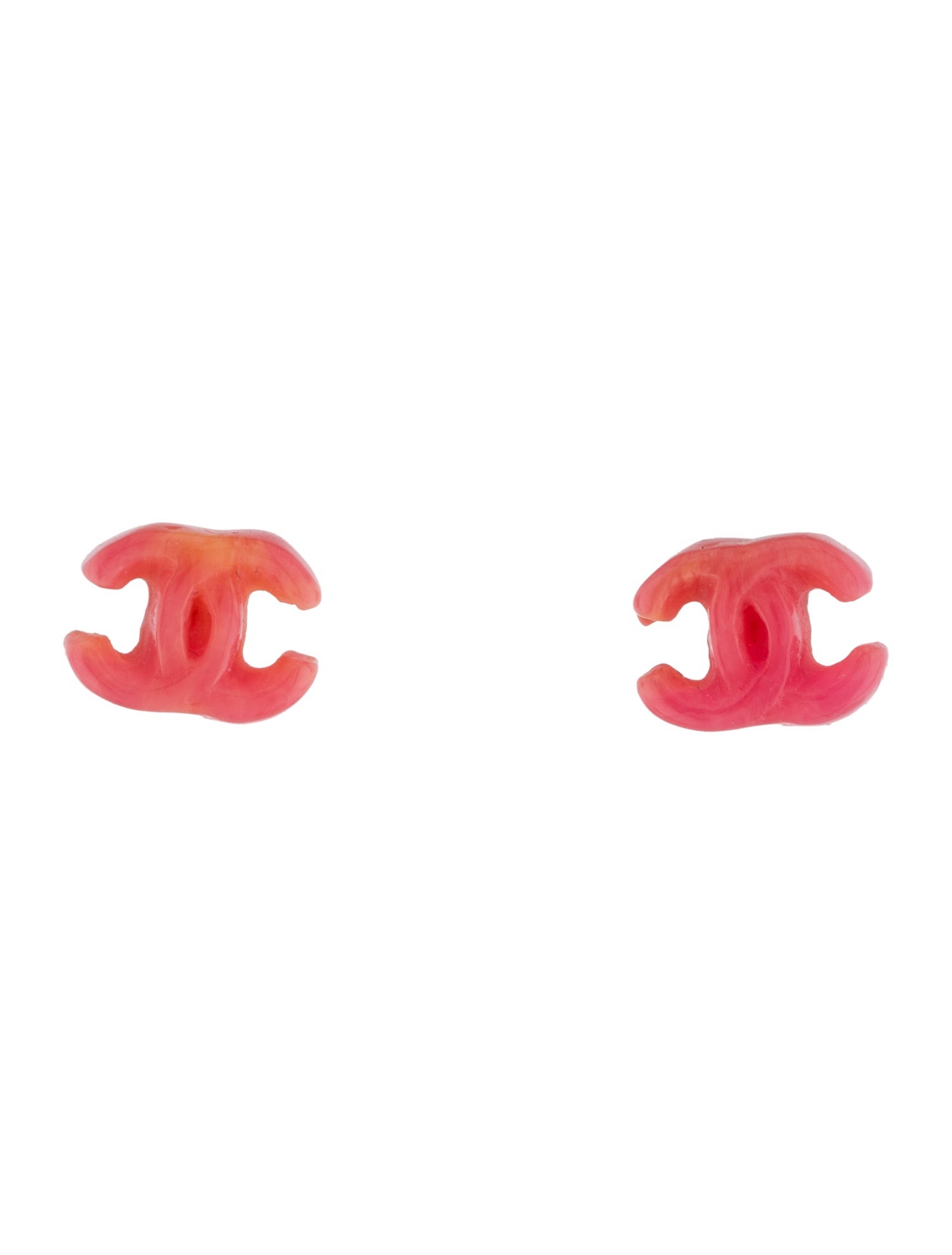 Chanel Resin CC Stud Earrings