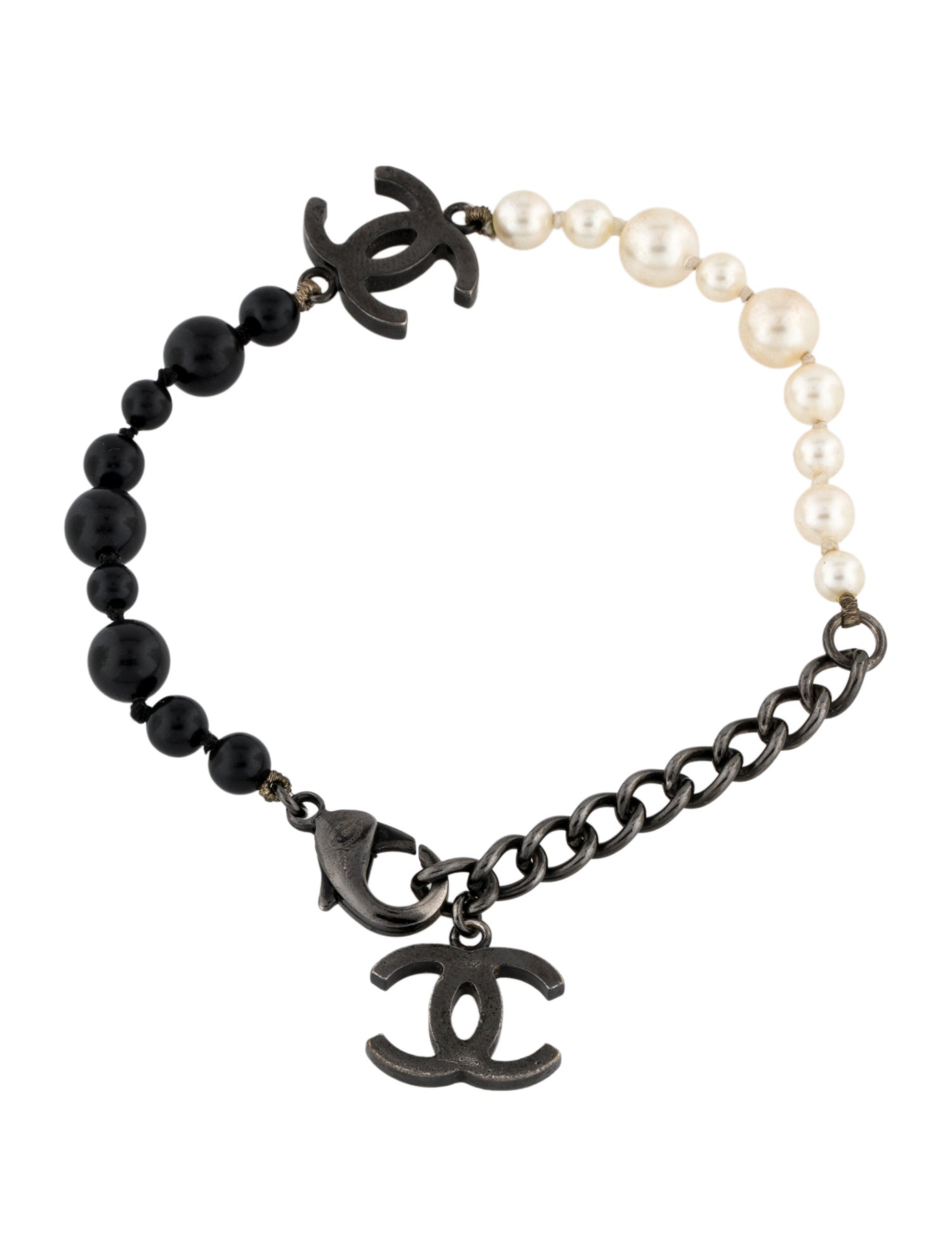 Chanel Faux Pearl CC Station Bracelet
