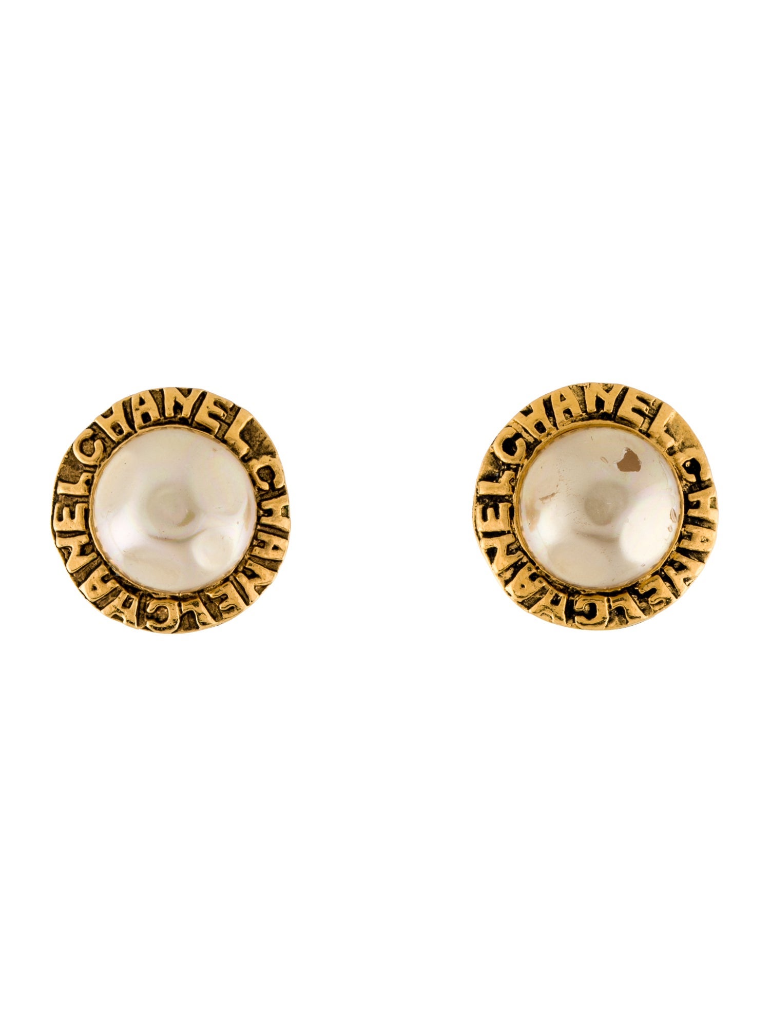 Chanel Vintage Faux Pearl Clip-On Earrings
