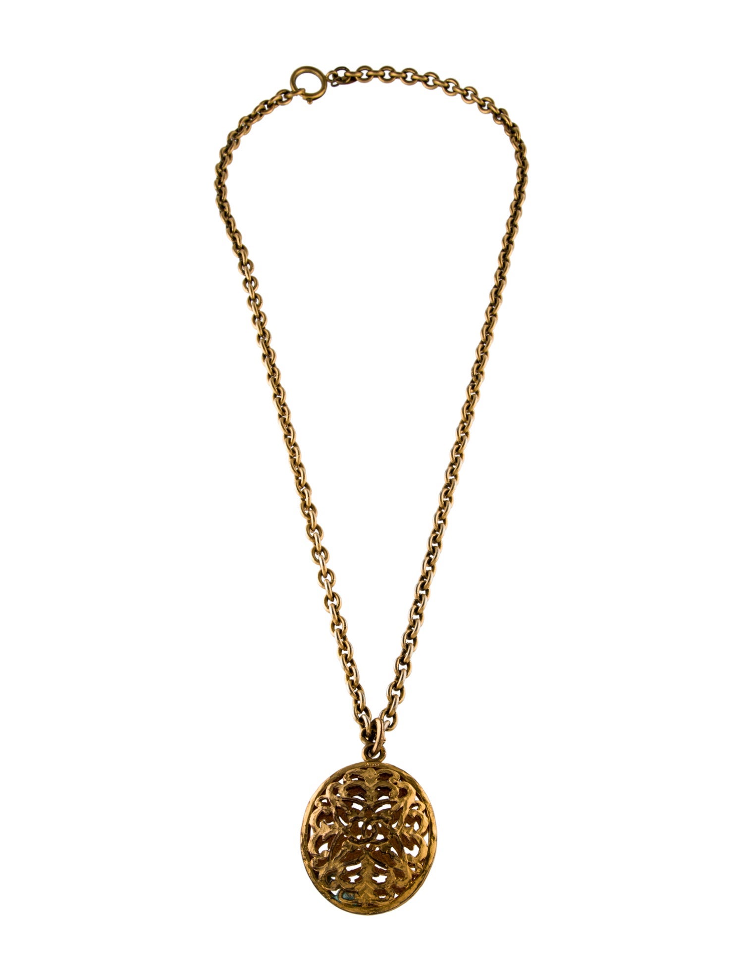 Chanel Vintage CC Filigree Pendant Necklace