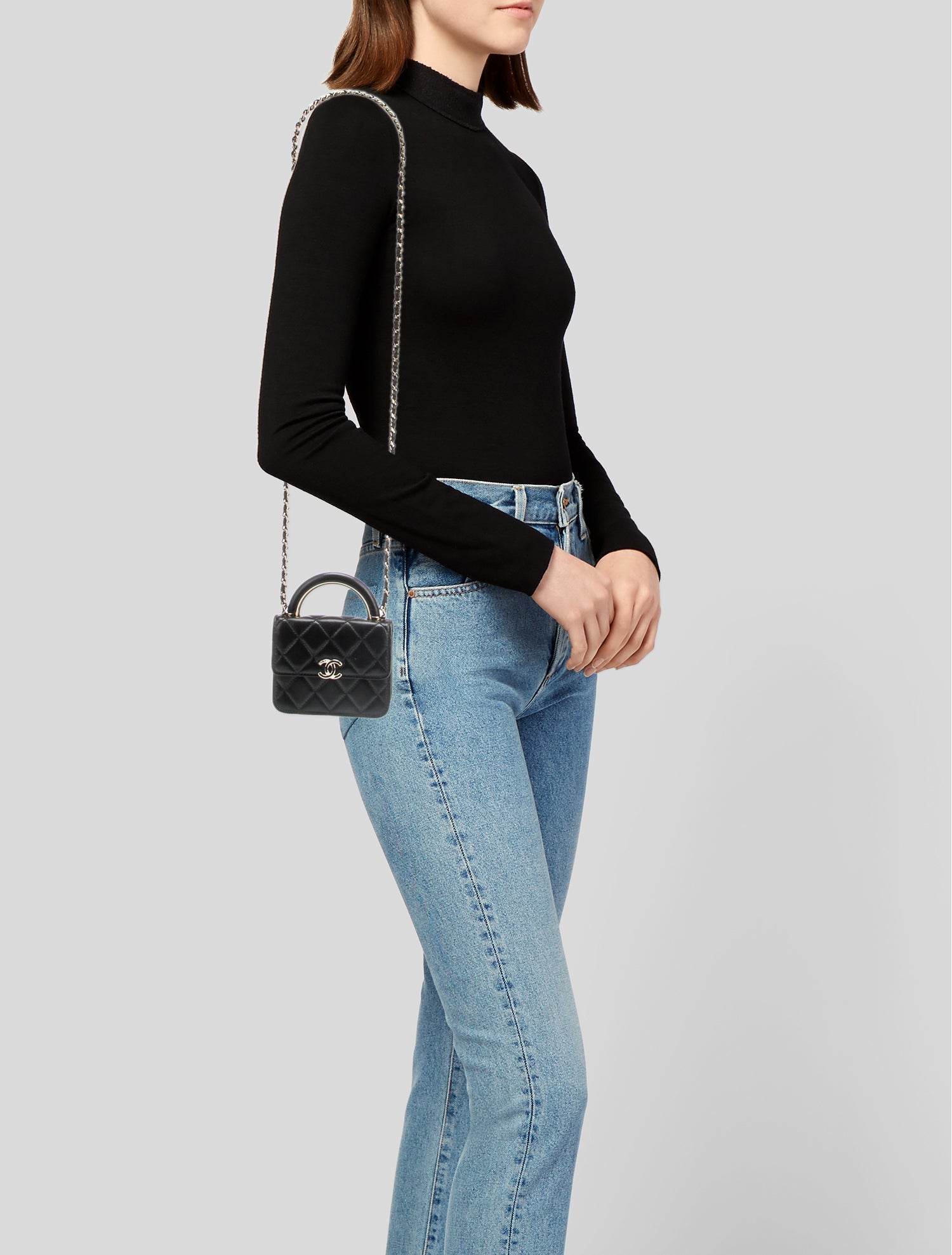 Chanel Quilted Mini CC Top Handle Bag