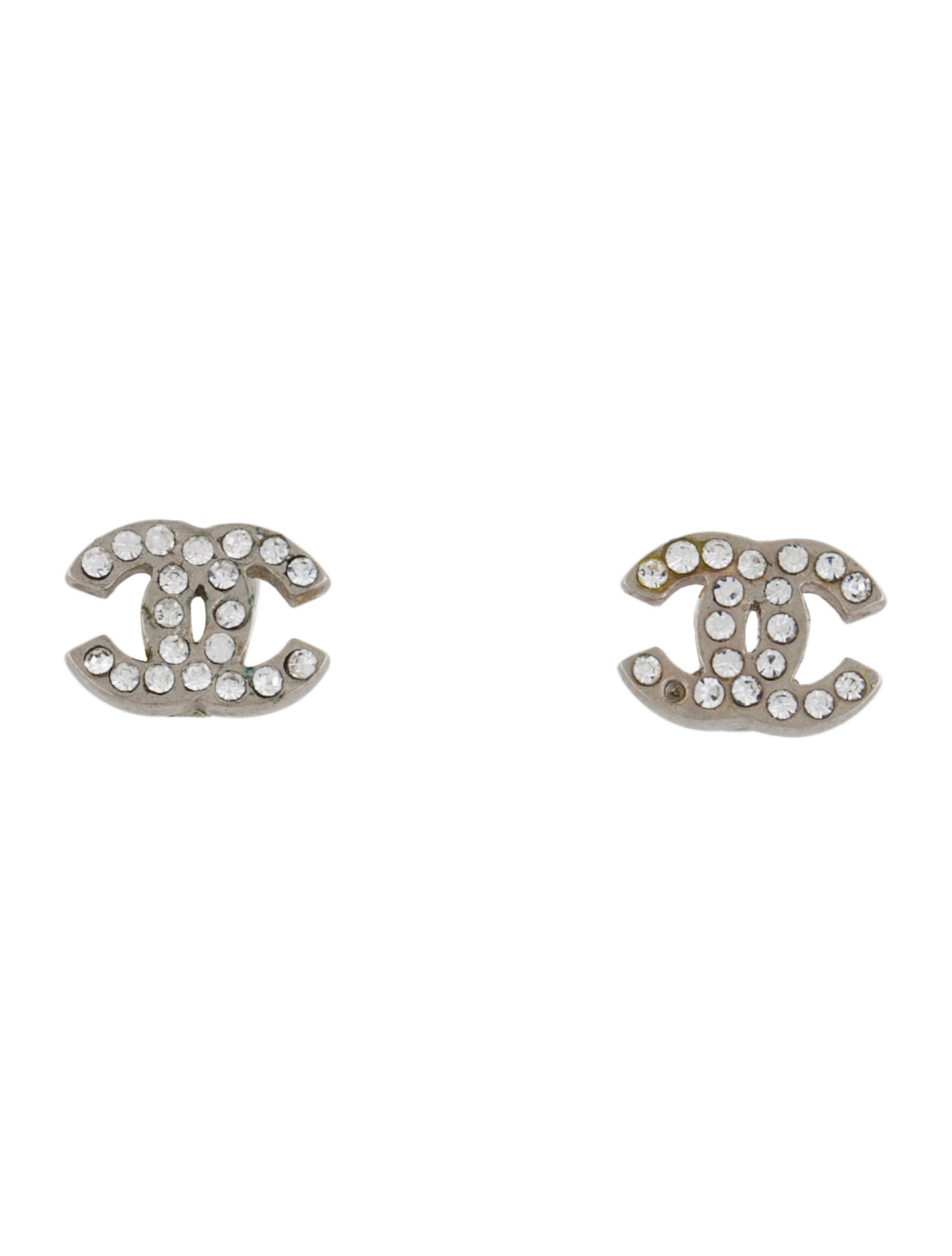 Chanel Strass CC Stud Earrings