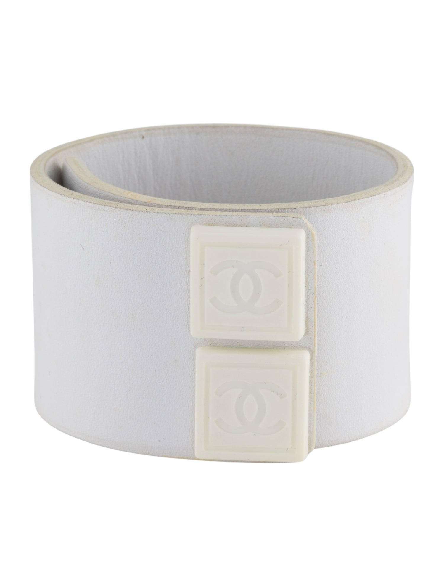 Chanel Vintage Leather & Resin CC Wrap Bracelet